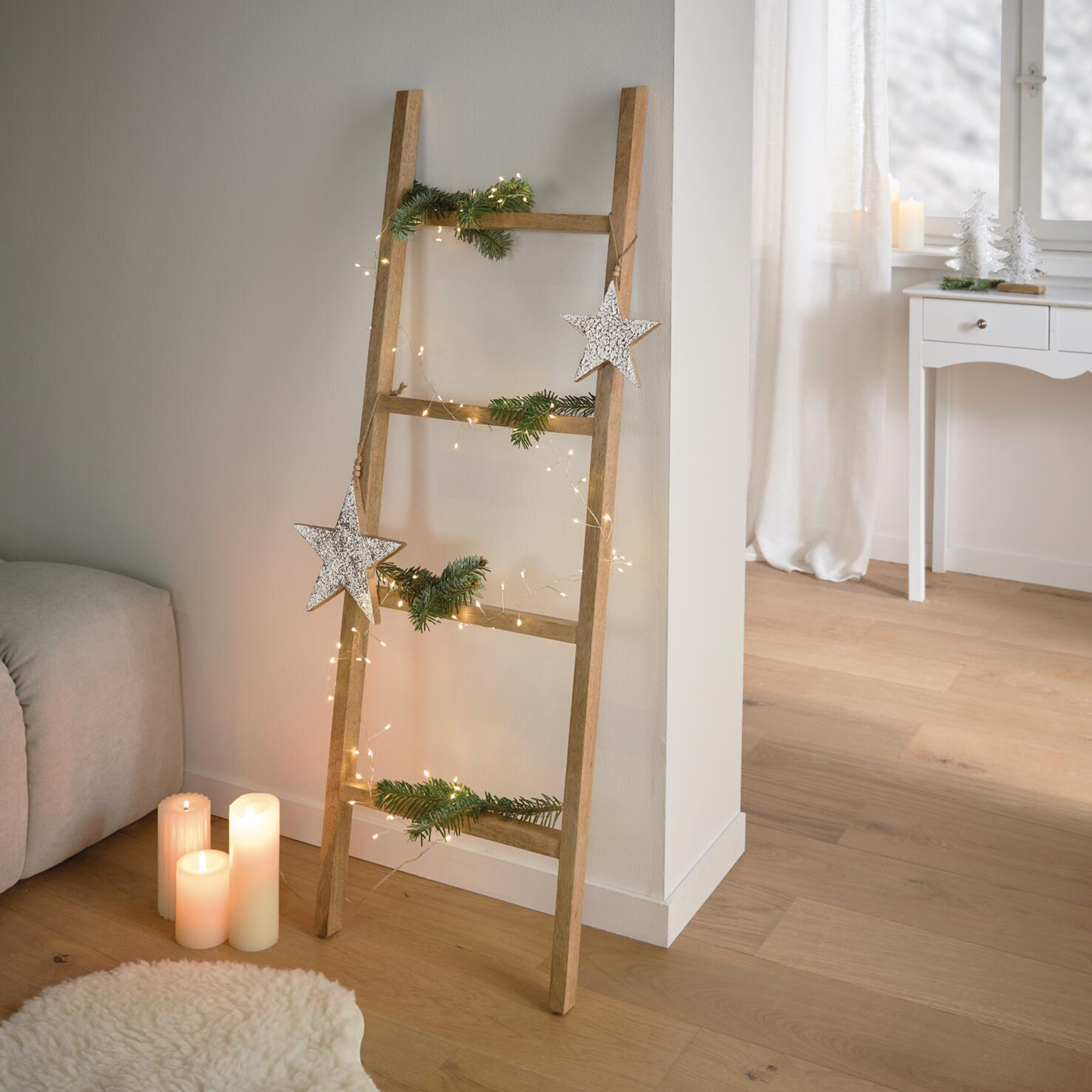 Stern-Hänger "Snowy", 2er Set  im Frank Flechtwaren Online Shop für Sterne kaufen