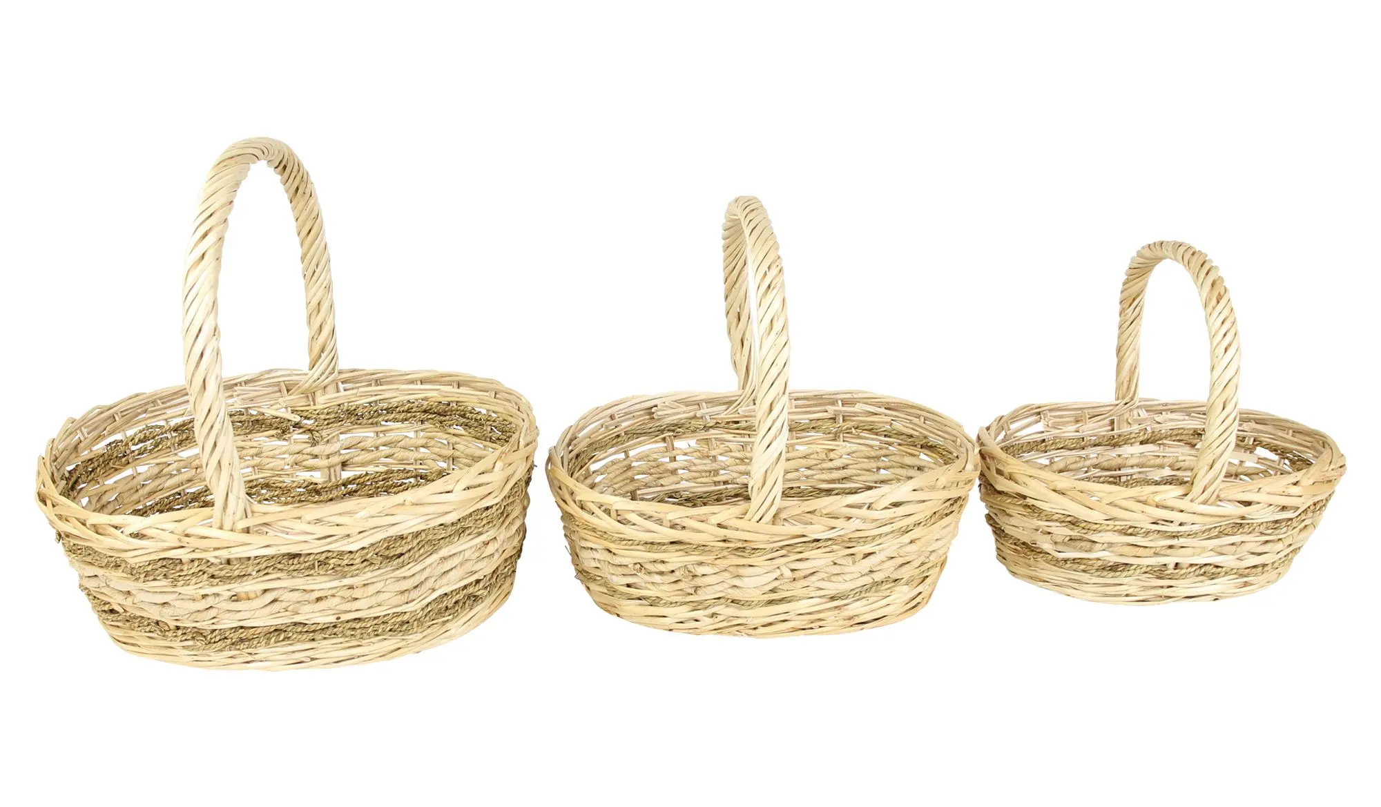 Bügelkorb "Seegras", 3er Set  im Frank Flechtwaren Online Shop für Präsentkörbe kaufen