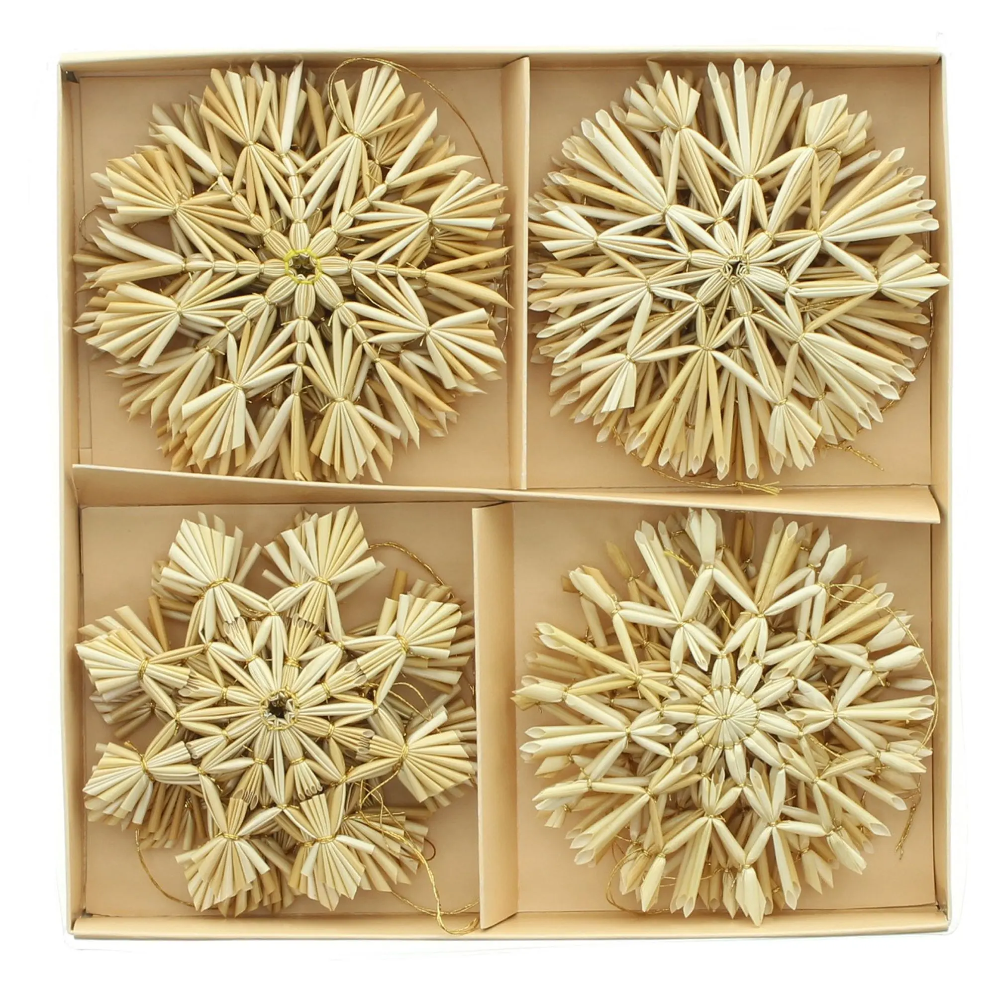 Strohsterne "Tradition", 20er Set  im Frank Flechtwaren Online Shop für Baumschmuck kaufen