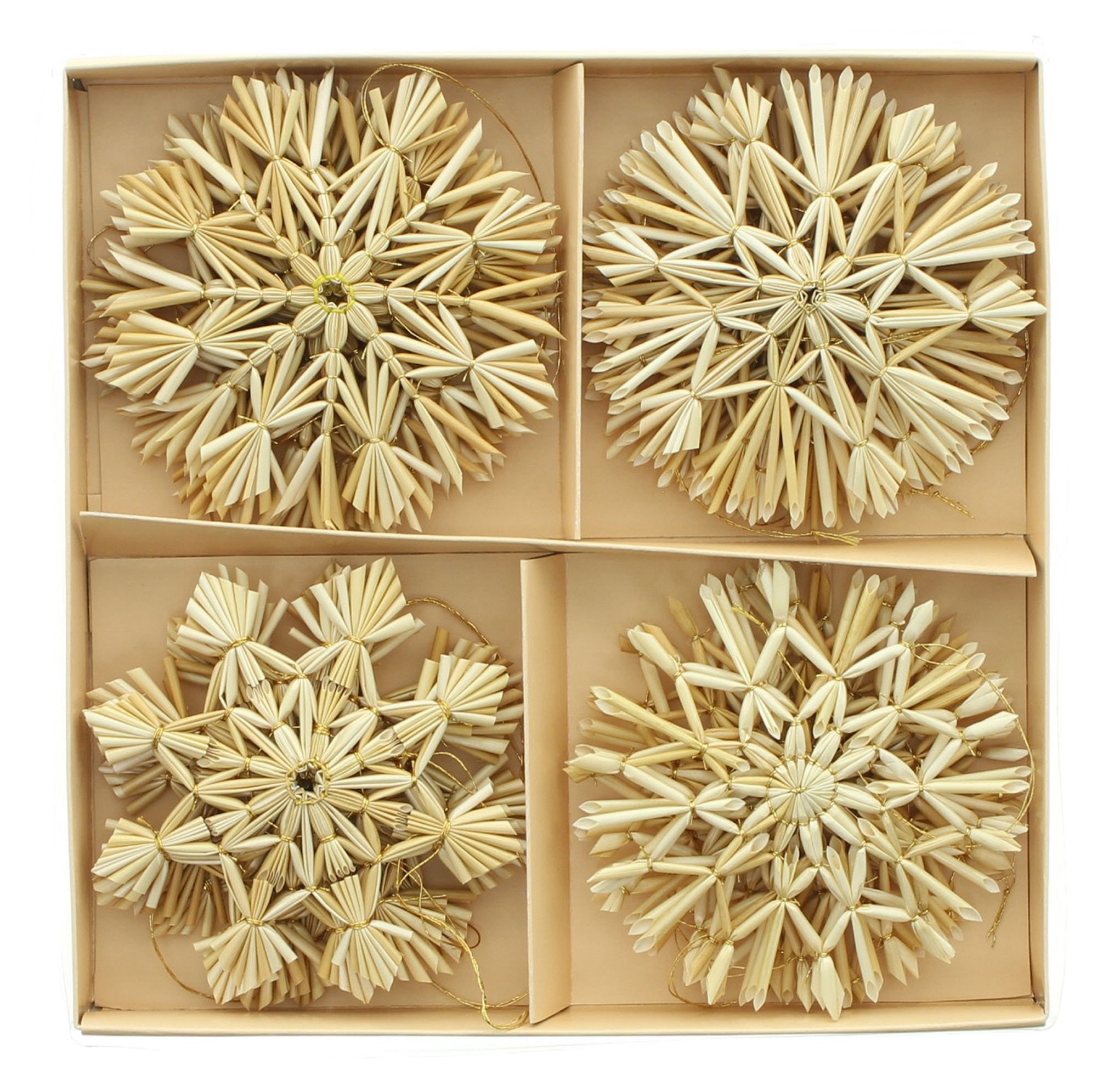 Strohsterne "Tradition", 20er Set  im Frank Flechtwaren Online Shop für Baumschmuck kaufen