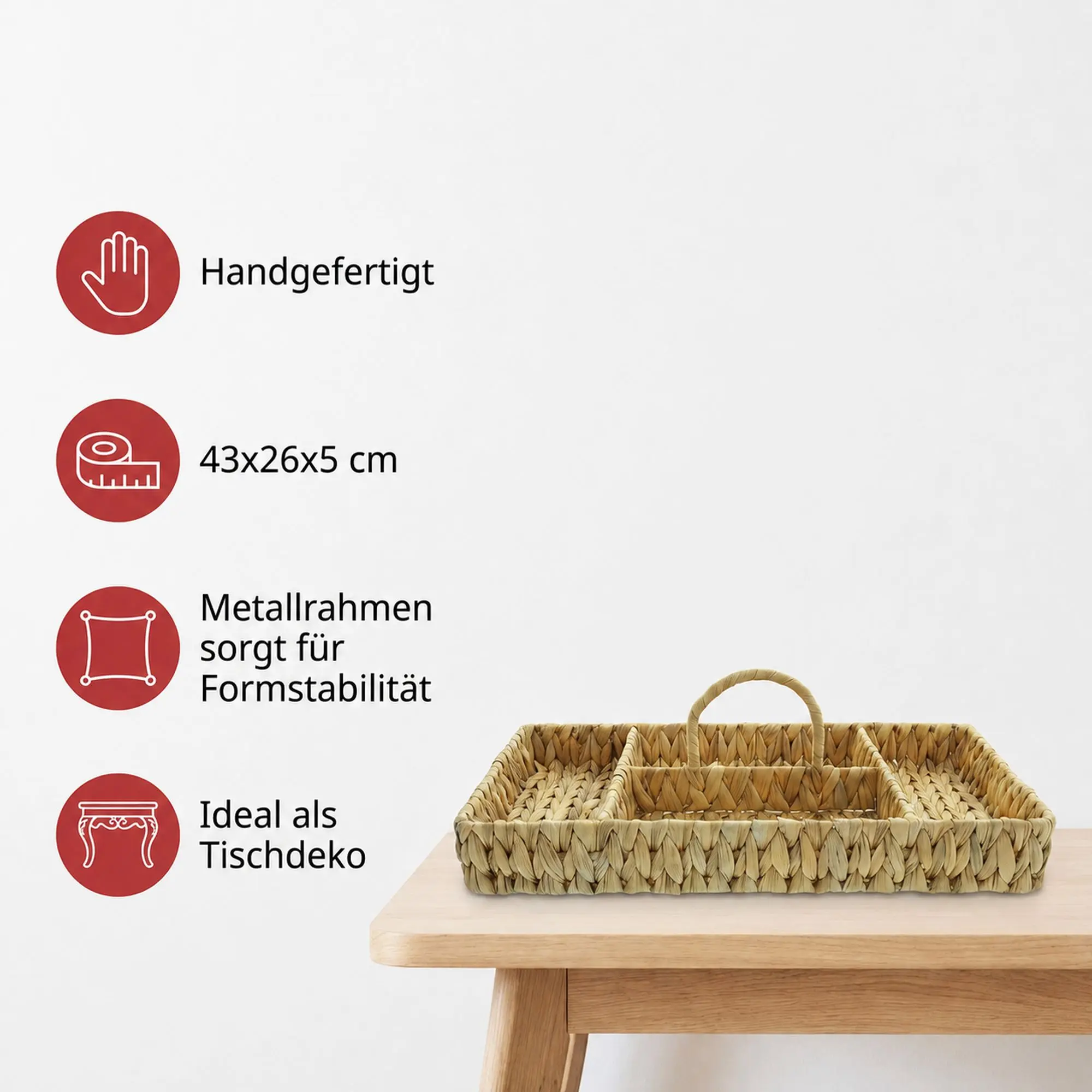 Tablettkorb "Menage"  im Frank Flechtwaren Online Shop für Gartenparty kaufen
