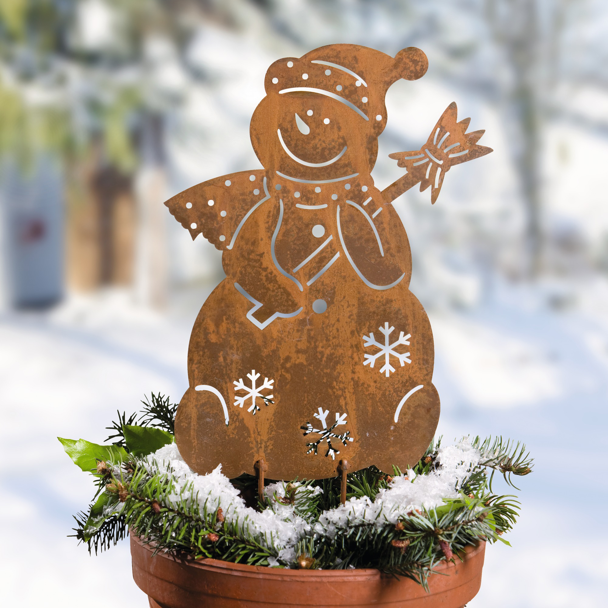 Gartenstecker "Schneemann" im Frank Flechtwaren Online Shop für Weihnachten kaufen Gartenstecker "Schneemann" im Frank Flechtwaren Online Shop für Weihnachten kaufen