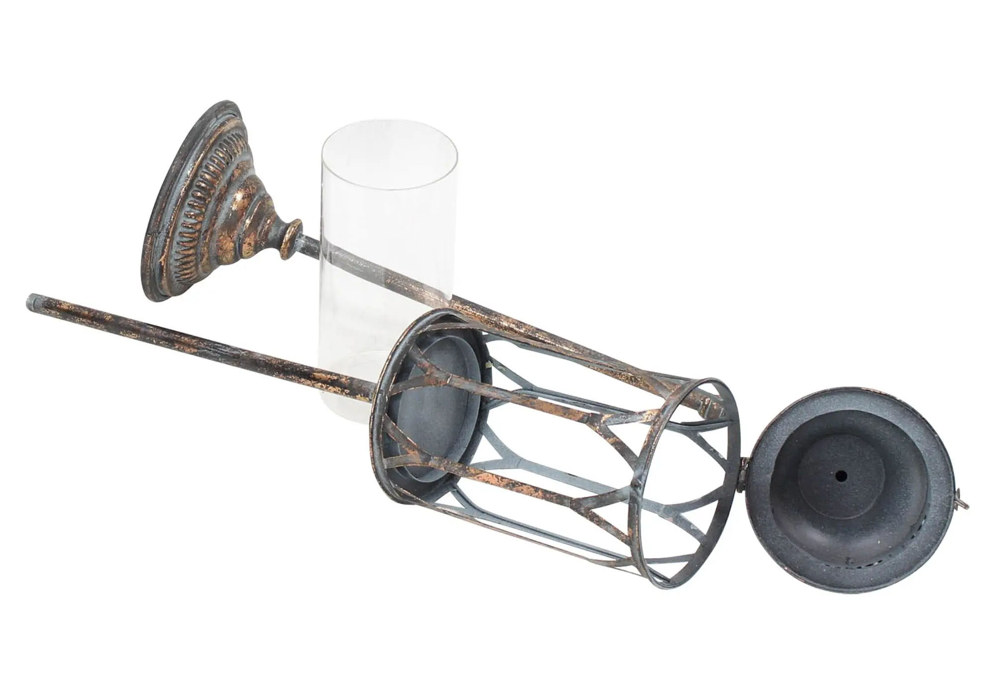 Stand-Laterne "Metallic Vintage"  im Frank Flechtwaren Online Shop für Laternen kaufen