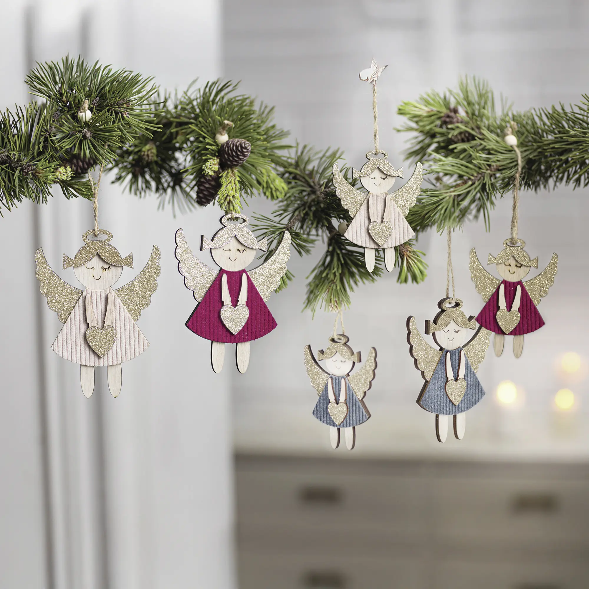 Hänger "Engel", 6er Set  im Frank Flechtwaren Online Shop kaufen