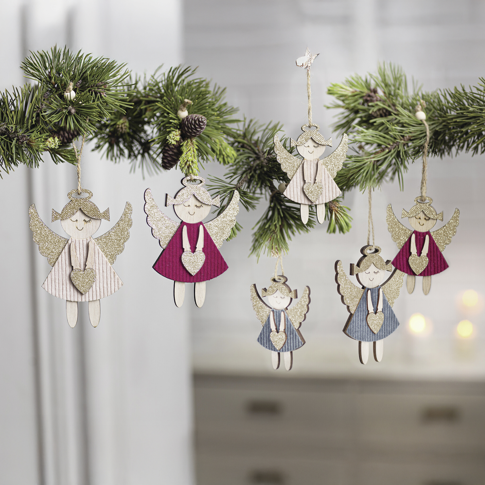 Hänger "Engel", 6er Set  im Frank Flechtwaren Online Shop kaufen