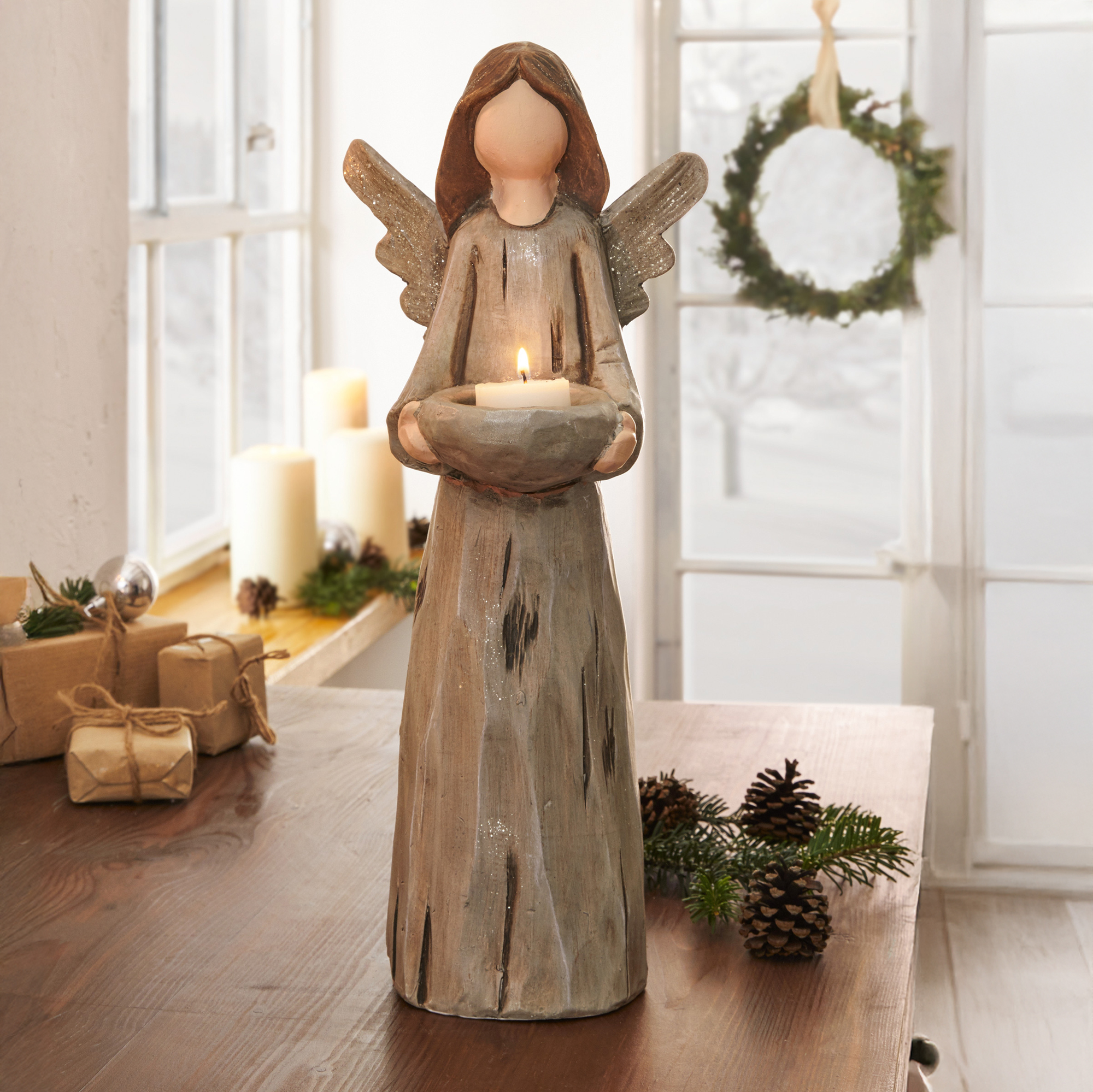 Teelichthalter "Engel mit Schale" im Frank Flechtwaren Online Shop für Weihnachten kaufen Teelichthalter "Engel mit Schale" im Frank Flechtwaren Online Shop für Weihnachten kaufen