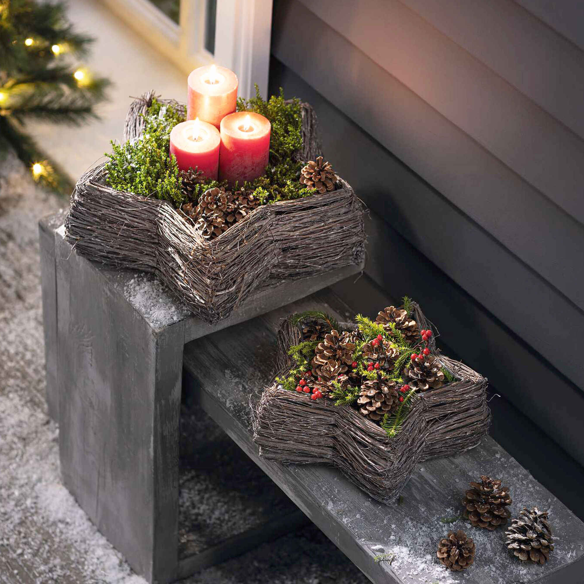 Pflanzer "Reisigstern", 2er Set  im Frank Flechtwaren Online Shop kaufen