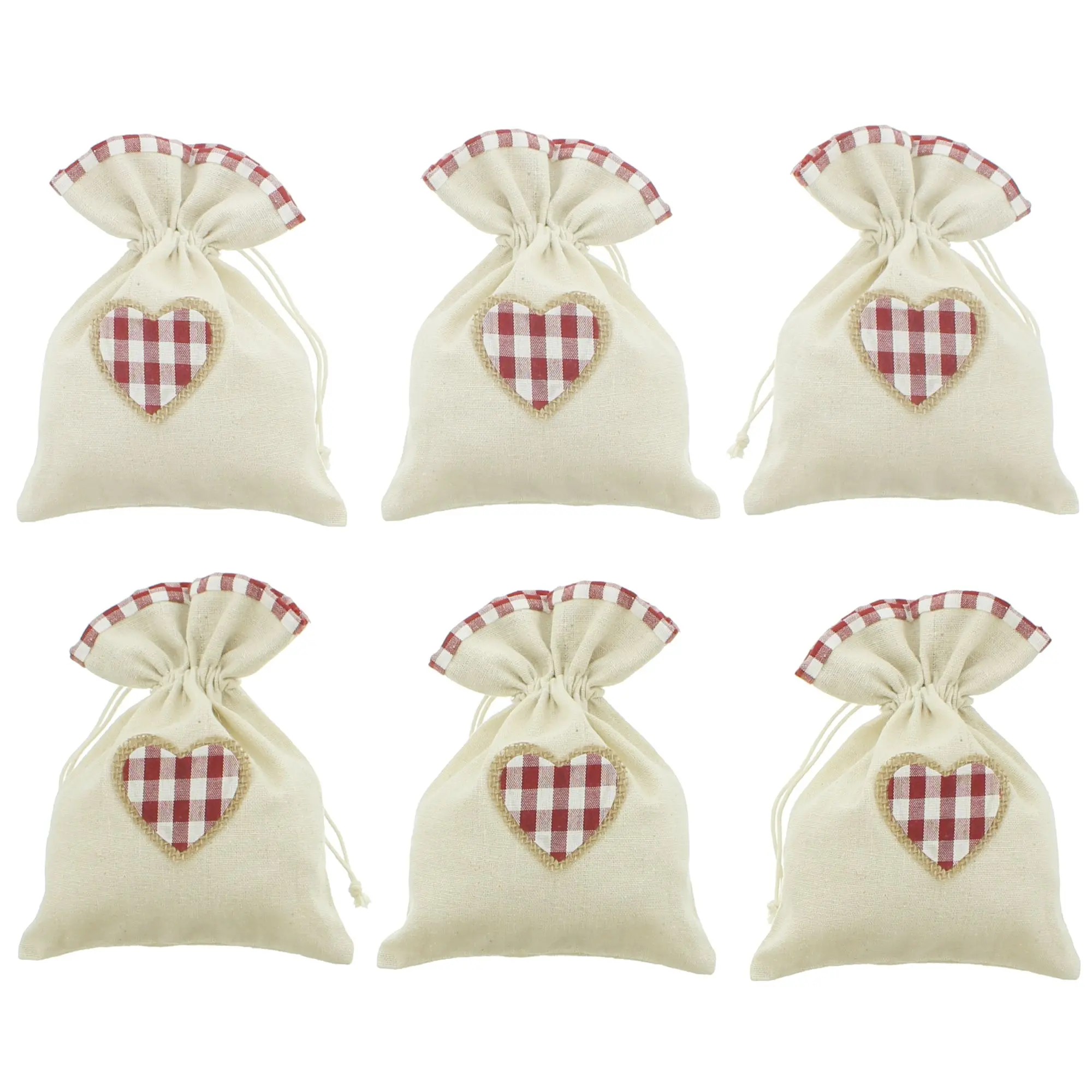 Geschenkbeutel "Landhaus", 6er Set  im Frank Flechtwaren Online Shop für Geschenktaschen kaufen