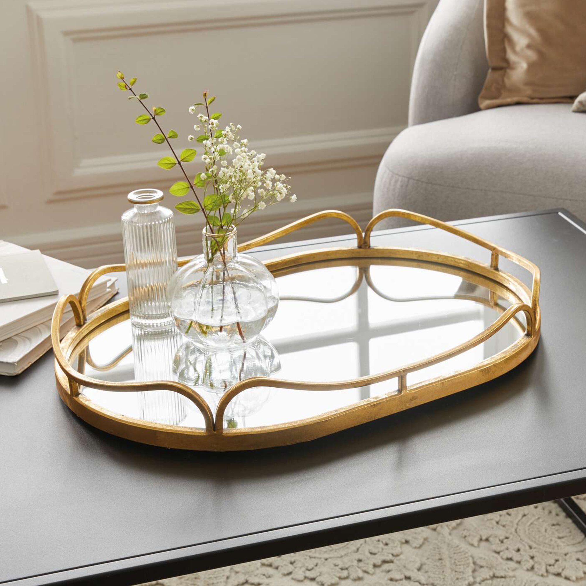 Spiegeltablett "Gold"  im Frank Flechtwaren Online Shop für  kaufen