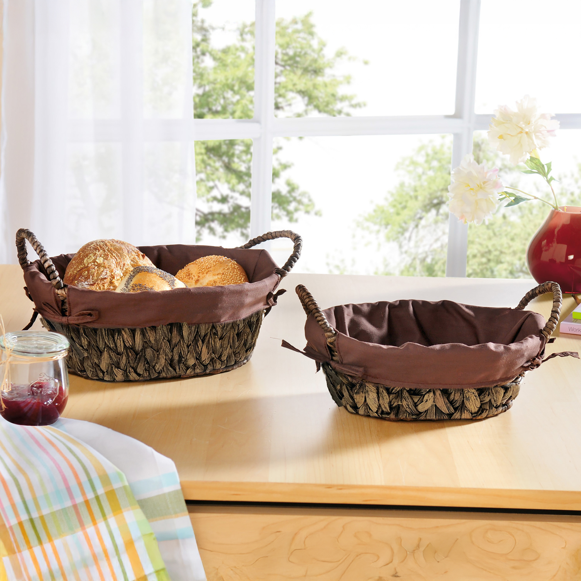 Acheter Lot de 2 corbeilles "moka"  dans la boutique en ligne de Frank Flechtwaren