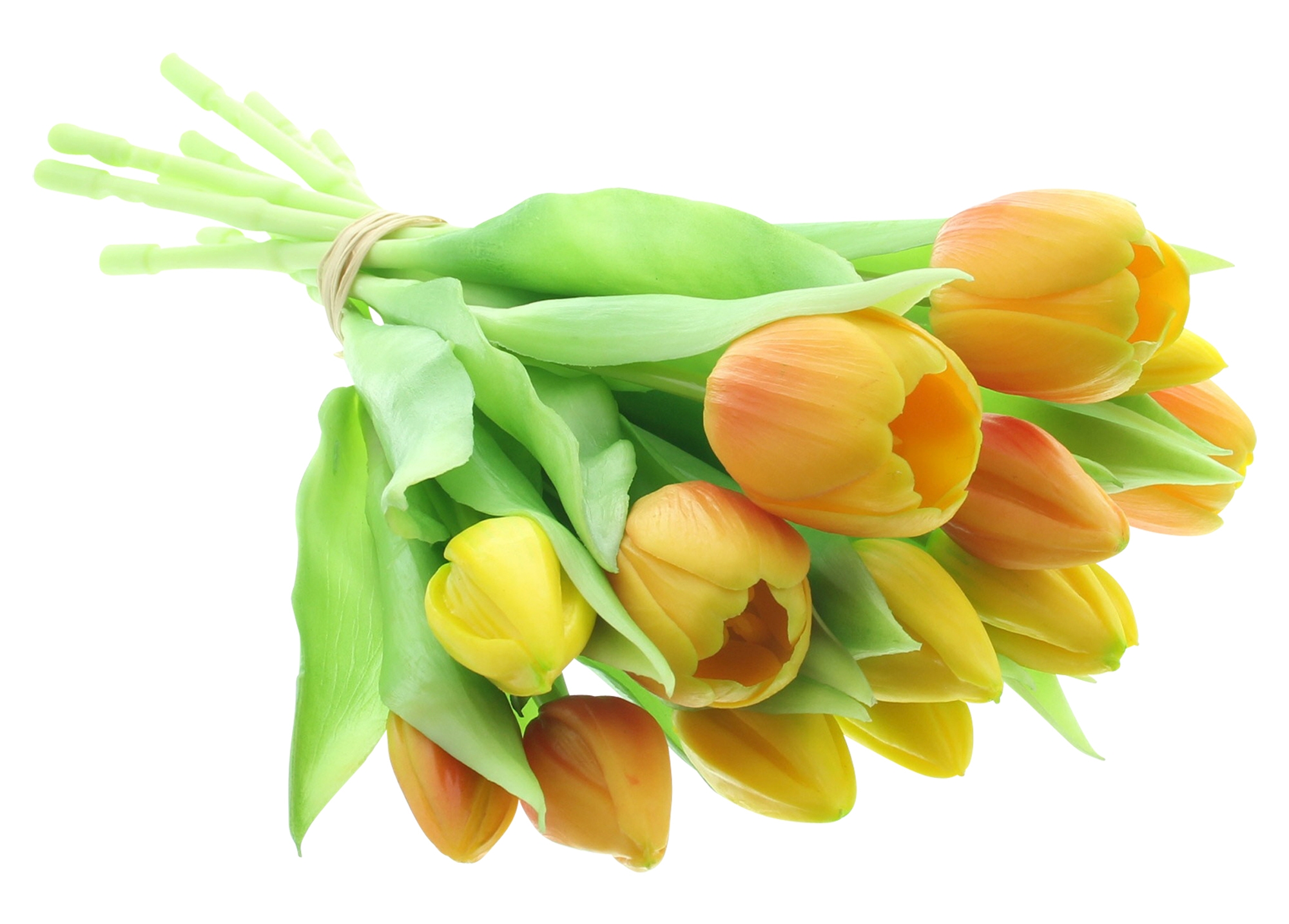 Tulpe "Gelb &amp; Orange", 14er Set  im Frank Flechtwaren Online Shop für Kunstpflanzen kaufen