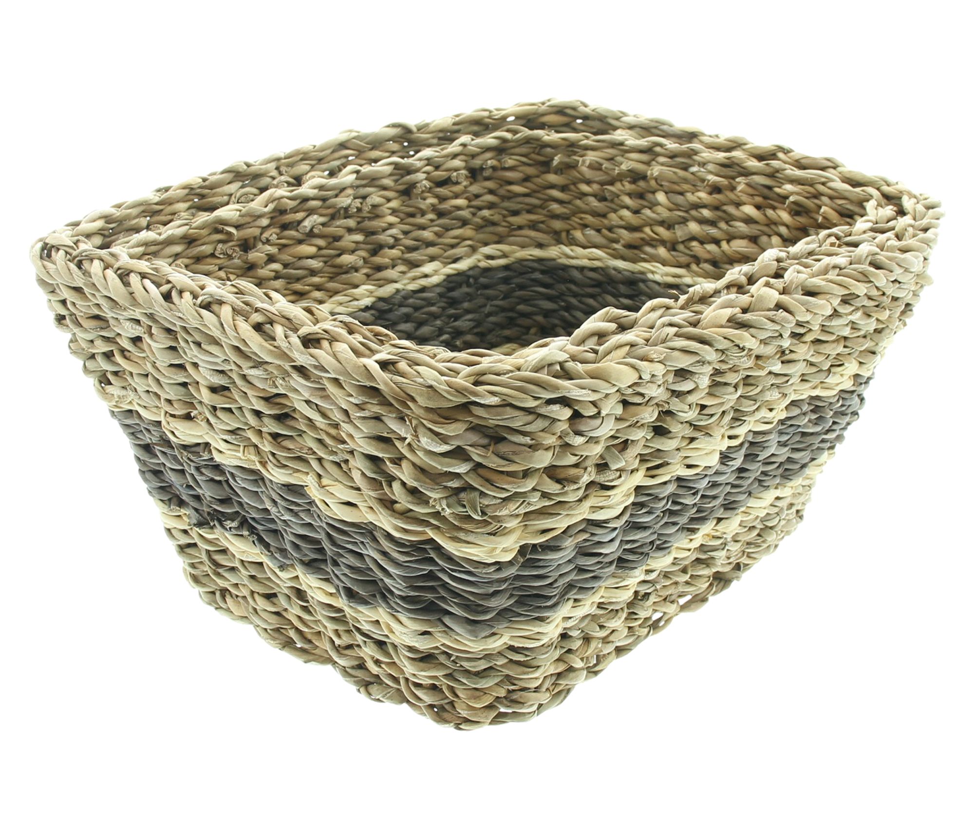 Aufbewahrungskorb "Brown Stripes", 2er Set  im Frank Flechtwaren Online Shop für Naturtöne kaufen