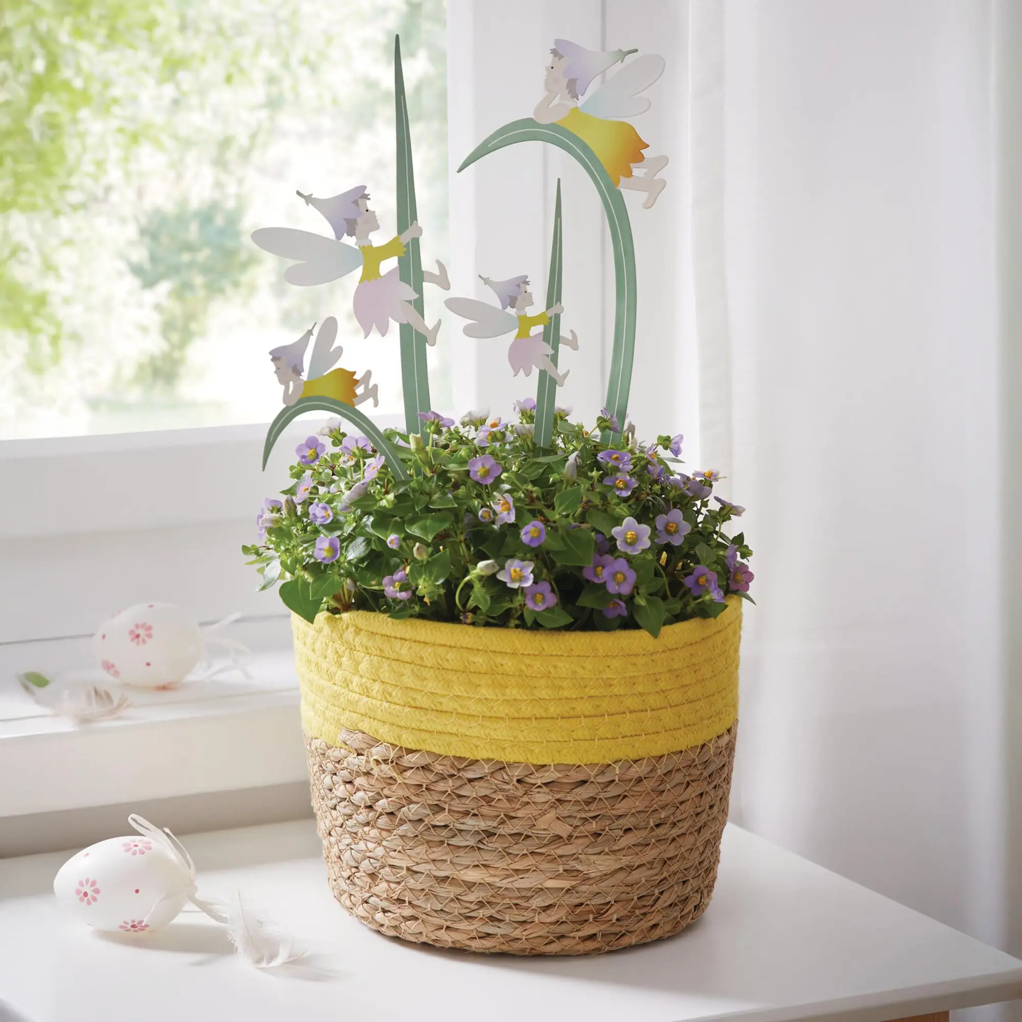 Blumenstecker "Fee mit Grashalm", 4er Set  im Frank Flechtwaren Online Shop kaufen