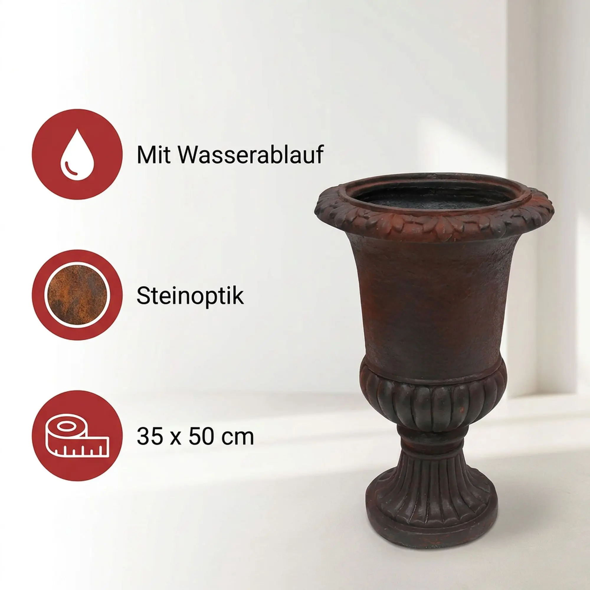Pflanzer "Rustic Amphore"  im Frank Flechtwaren Online Shop für Pflanztöpfe kaufen