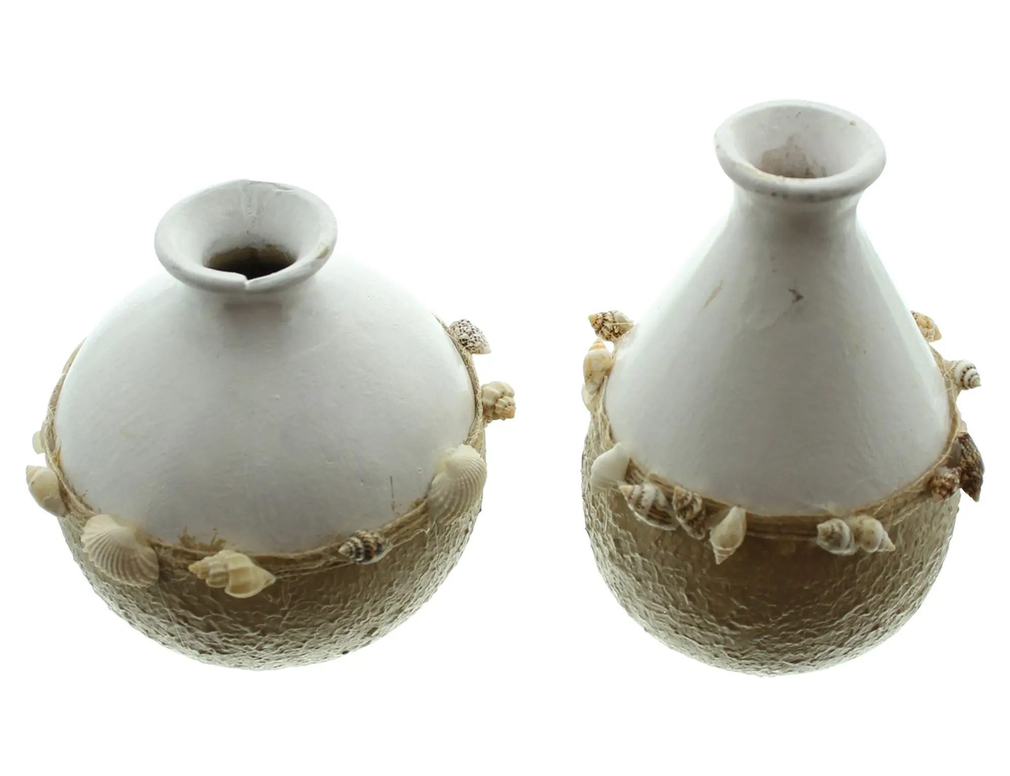 Dekovase "Muscheln", 2er Set  im Frank Flechtwaren Online Shop für Dekovasen kaufen