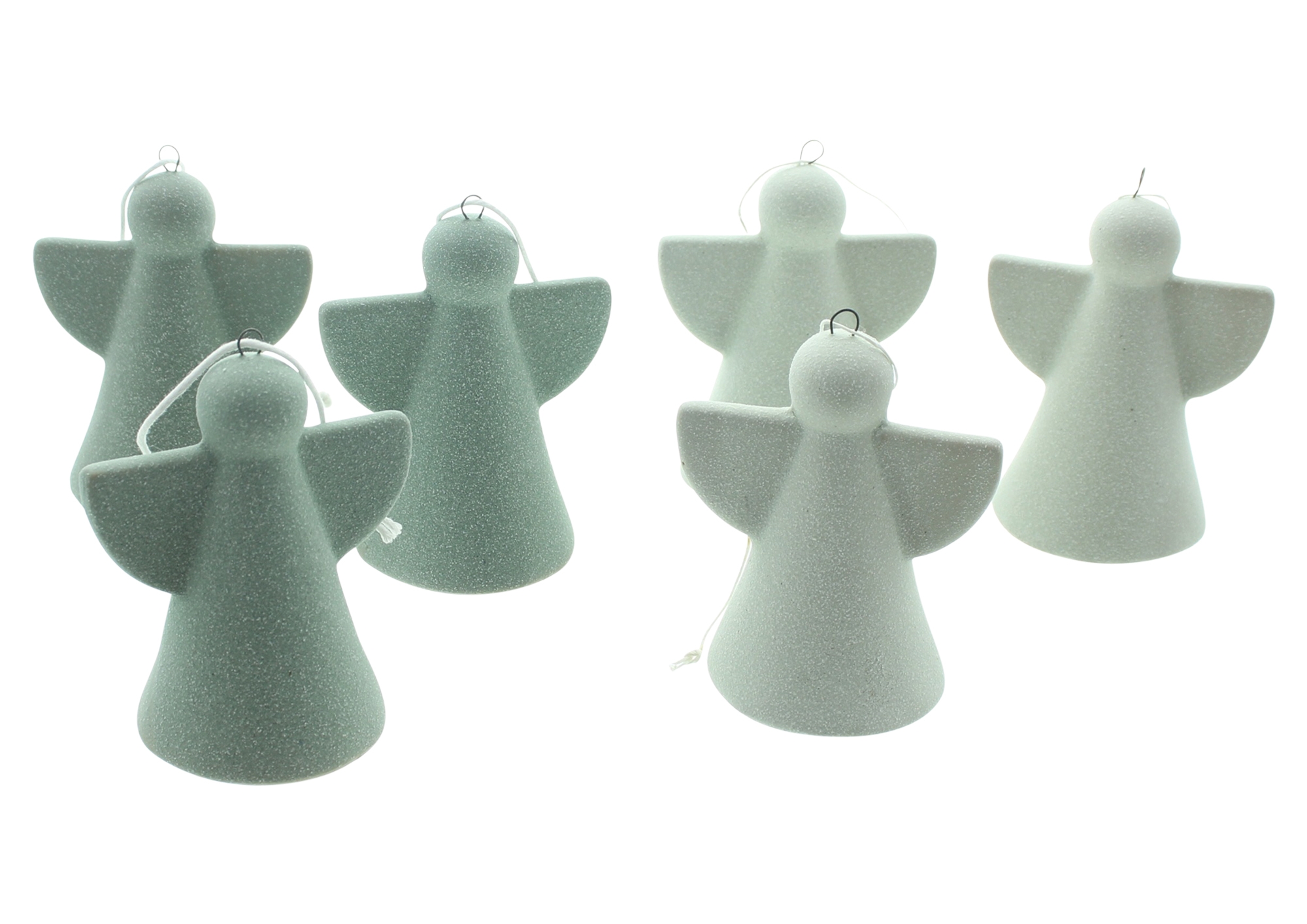 Engelhänger "Green", 6er Set  im Frank Flechtwaren Online Shop für Baumschmuck kaufen