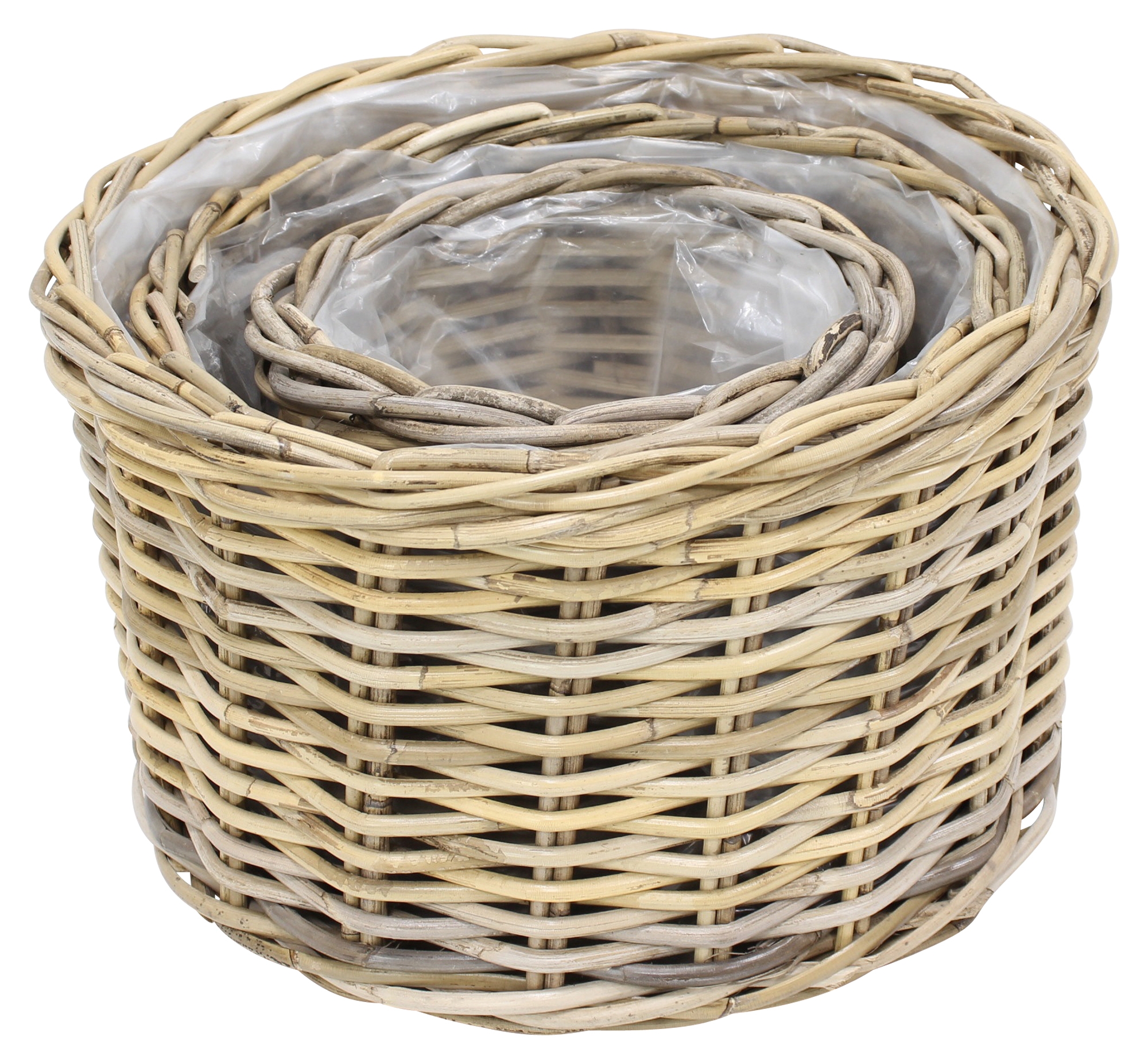 Acheter Lot de 3 corbeilles à plantes "rotin"  dans la boutique en ligne de Frank Flechtwaren pour Noël