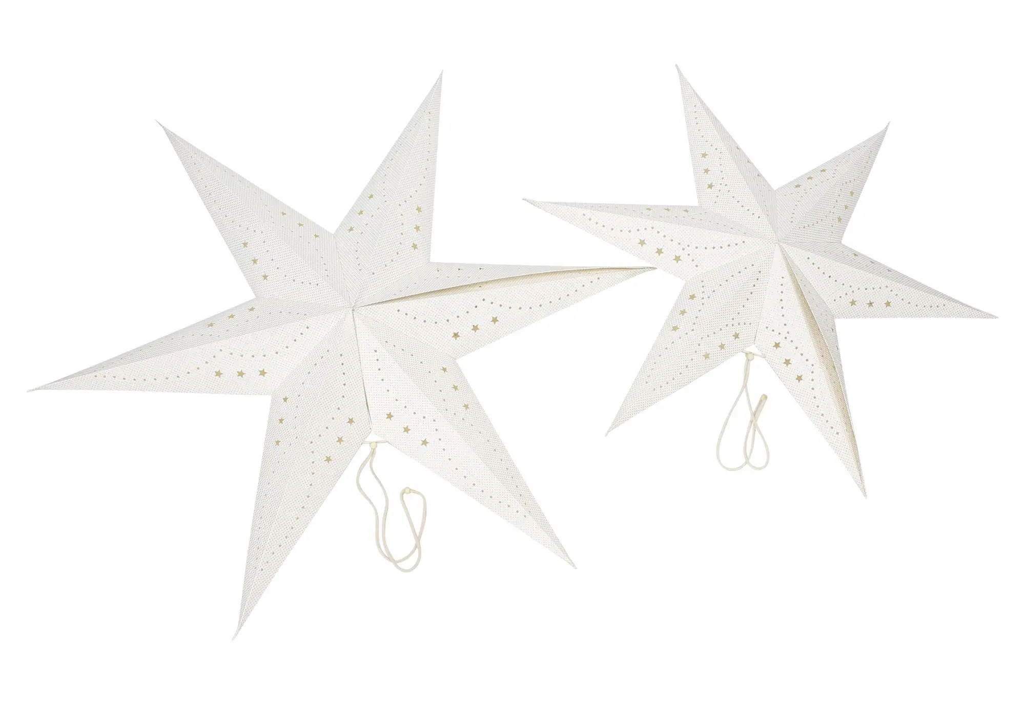 Deko-Stern "White &amp; Silver", 2er Set  im Frank Flechtwaren Online Shop für Sterne kaufen