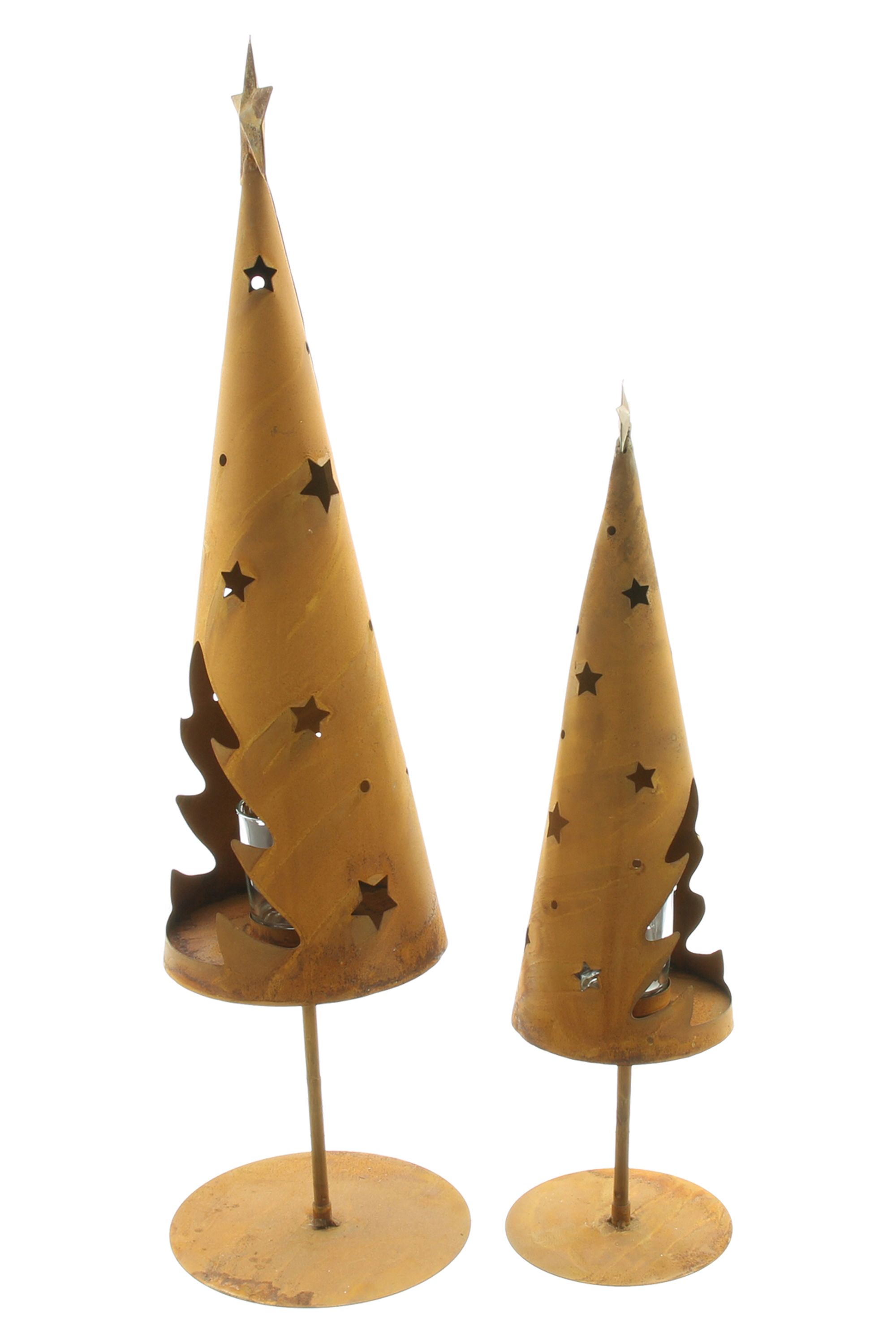 Windlicht "Tanne", 2er Set  im Frank Flechtwaren Online Shop für Tannenbäume kaufen