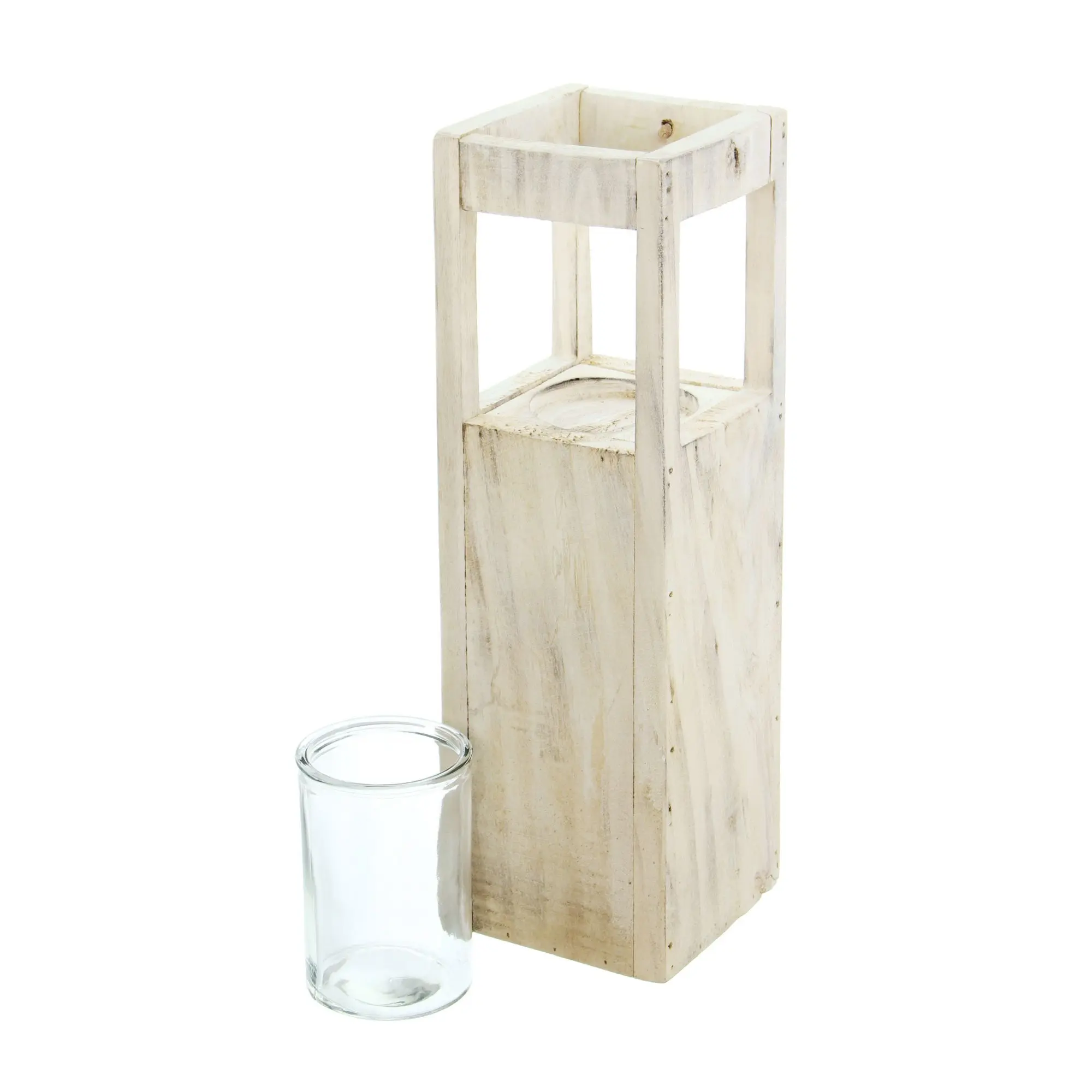Windlichtsäule "Shabby-Charme"  im Frank Flechtwaren Online Shop für Dekosäulen kaufen