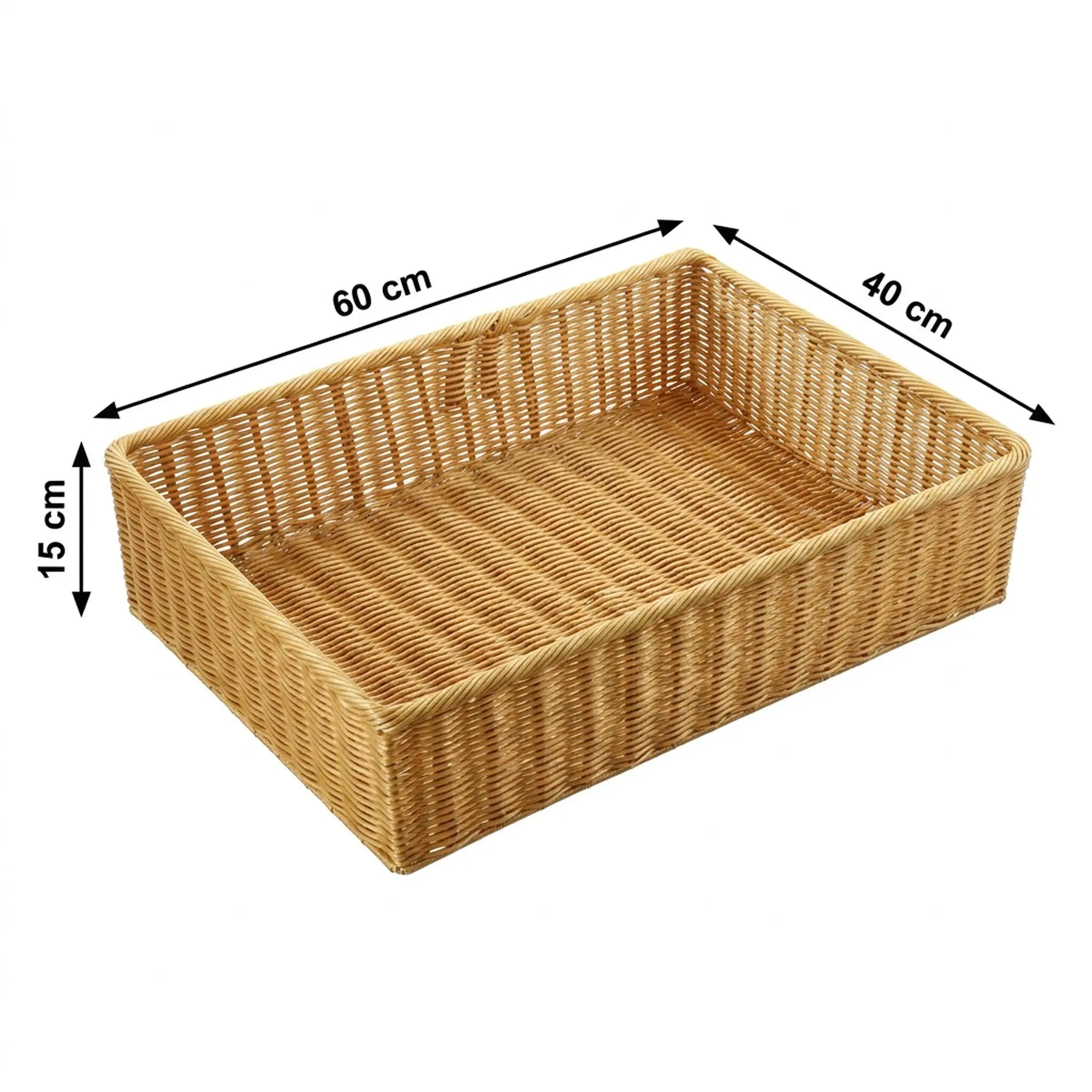Auslagekorb "Poly", 60 x 40 x 15 cm  im Frank Flechtwaren Online Shop für Ladendeko kaufen