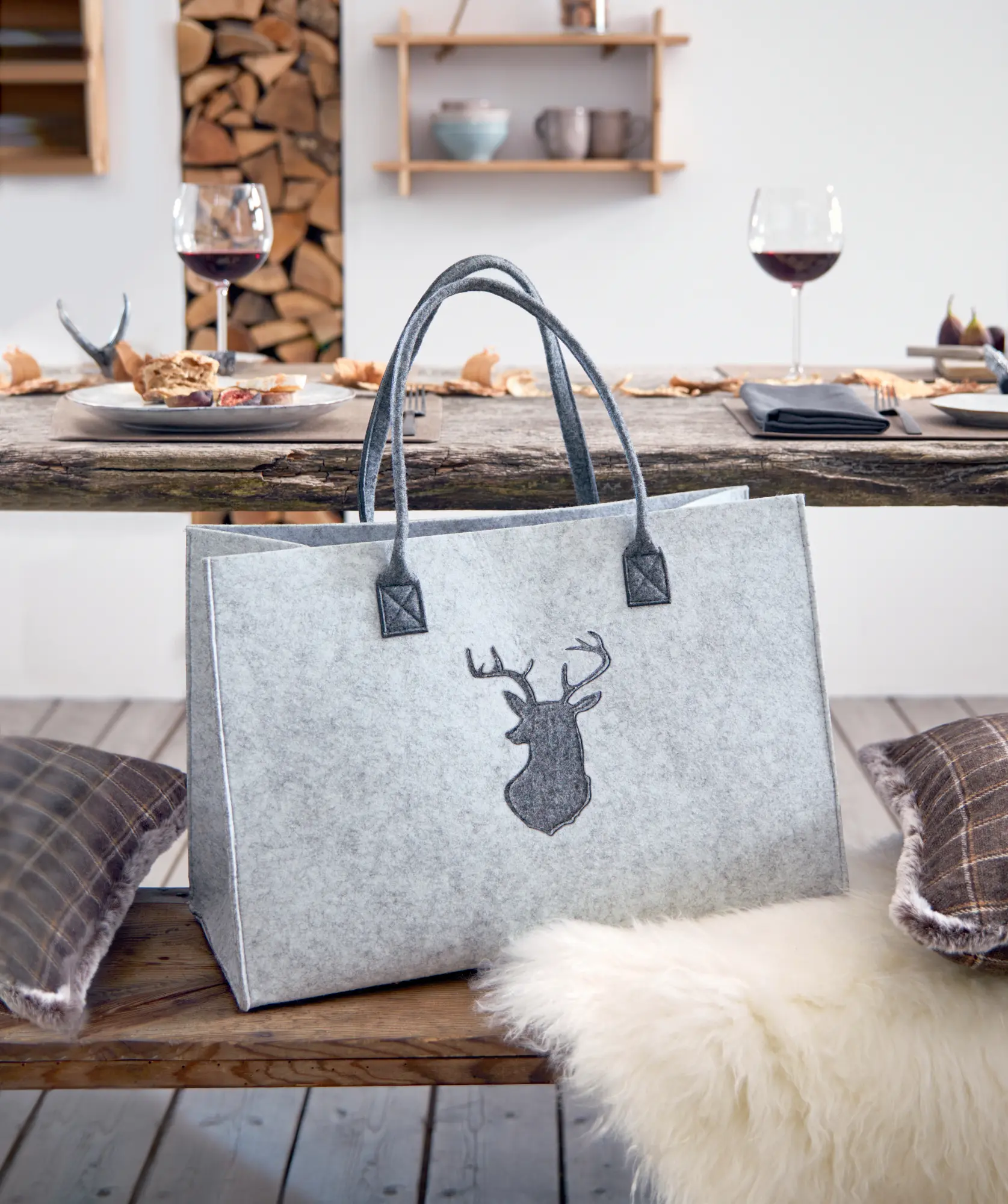 Filztasche "Hirsch"  im Frank Flechtwaren Online Shop für Taschen kaufen