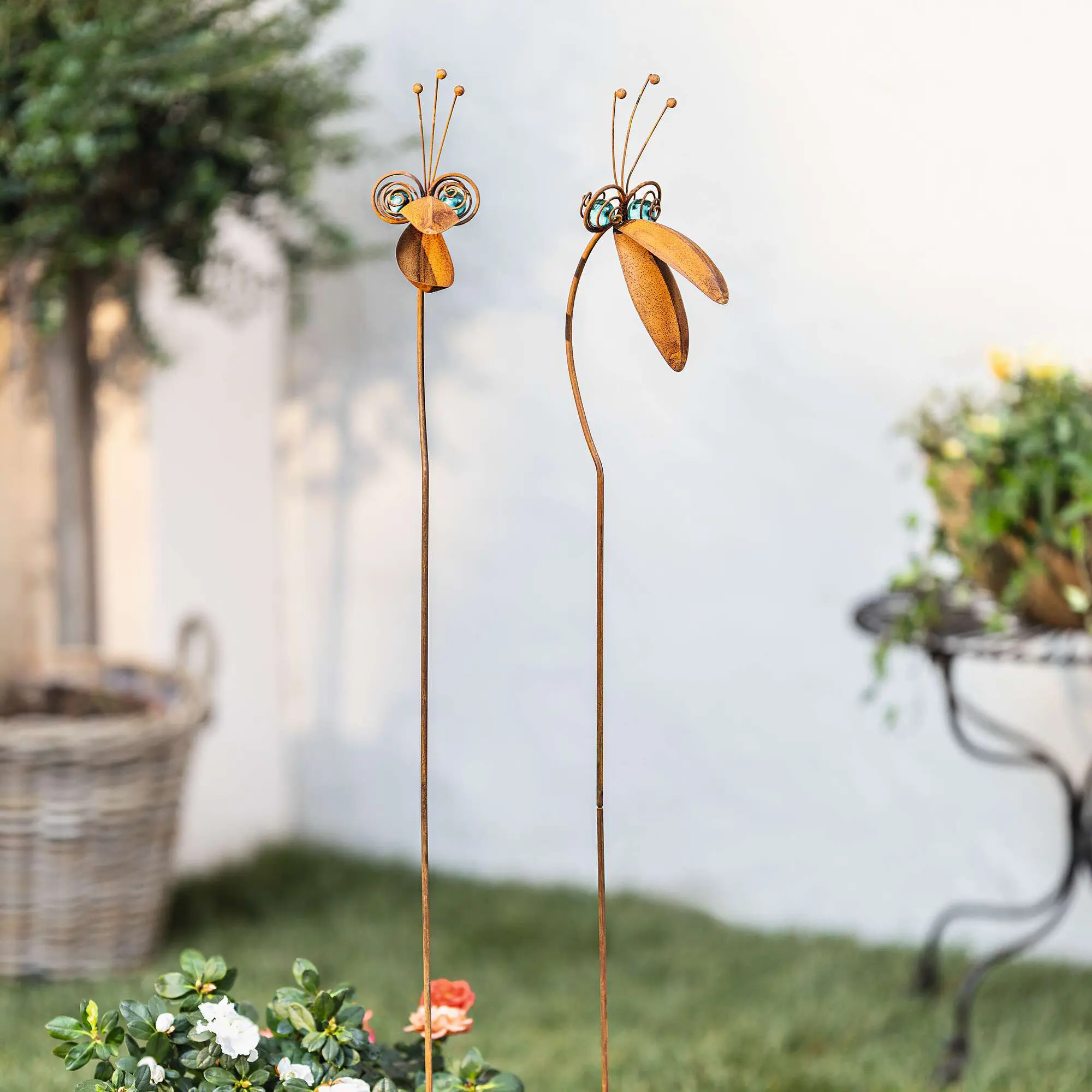 Gartenstecker "Vogelplausch", 2er Set  im Frank Flechtwaren Online Shop kaufen