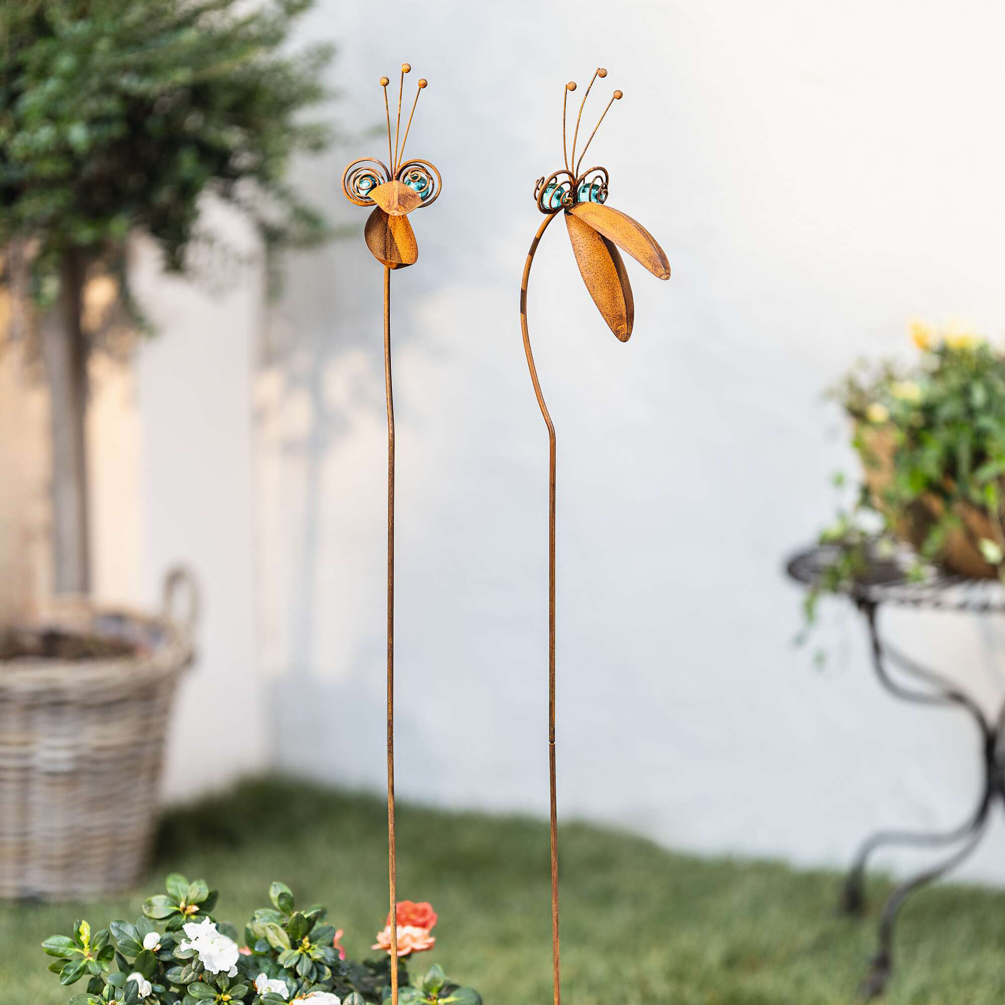 Gartenstecker "Vogelplausch", 2er Set  im Frank Flechtwaren Online Shop kaufen