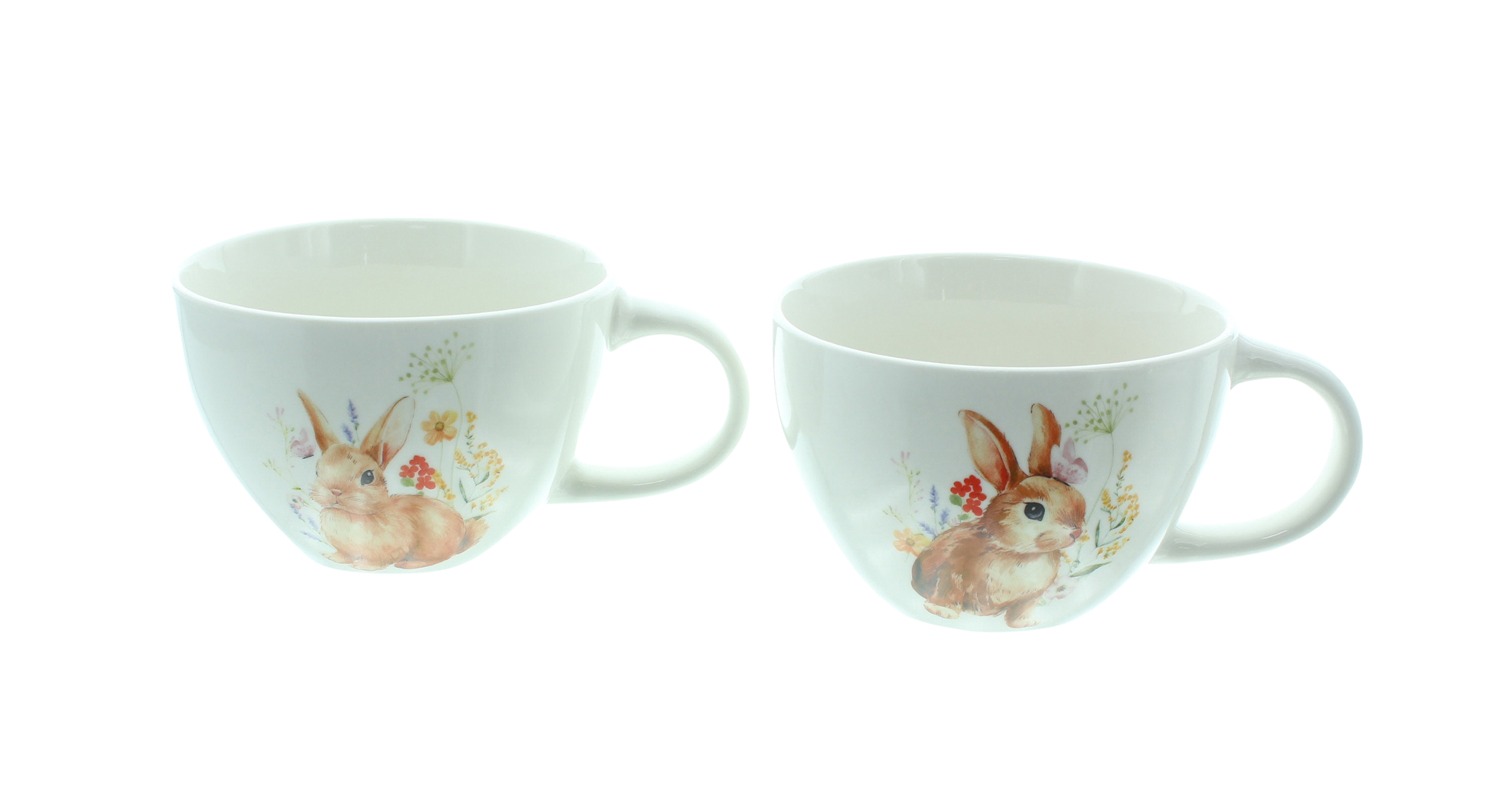 Jumbotasse "Blumenhäschen", 2er Set  im Frank Flechtwaren Online Shop für Küche kaufen