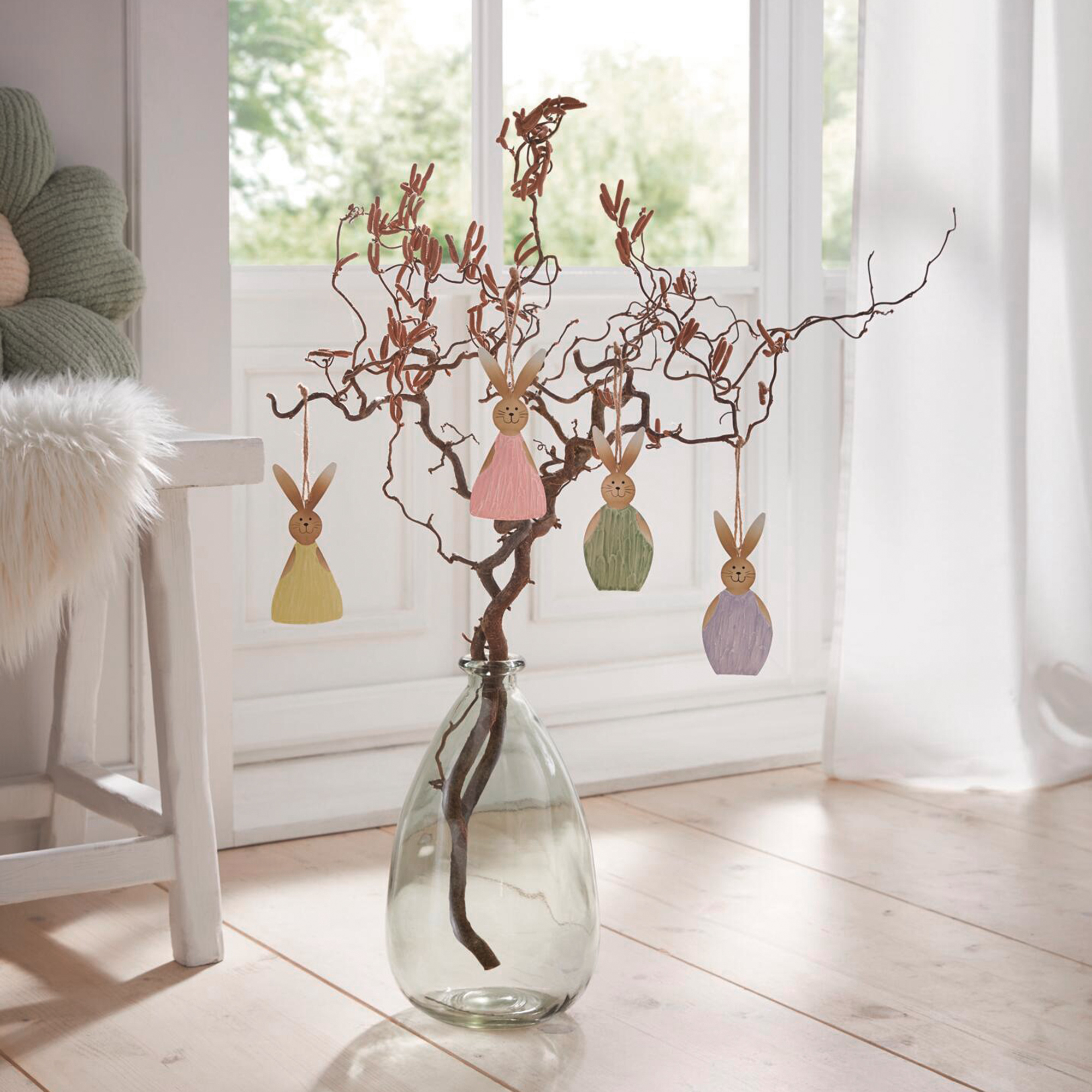 Hasenhänger "Buntes Osterfest", 4er Set  im Frank Flechtwaren Online Shop kaufen