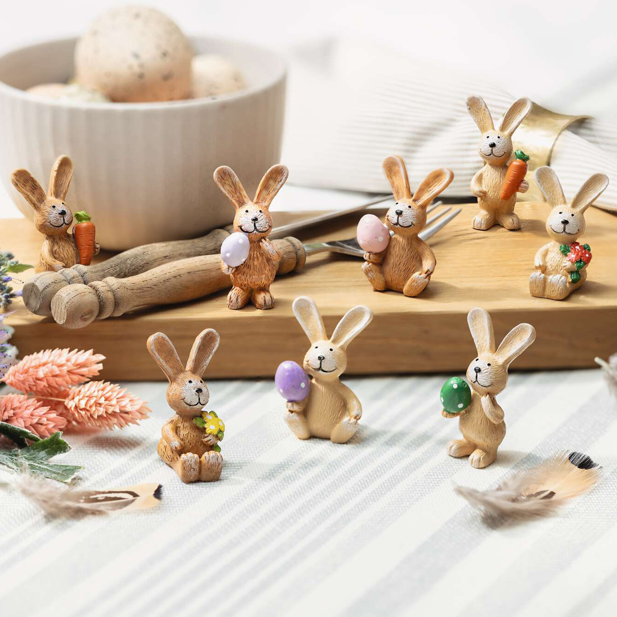 Figur "Hasenbande", klein, 8er Set  im Frank Flechtwaren Online Shop kaufen