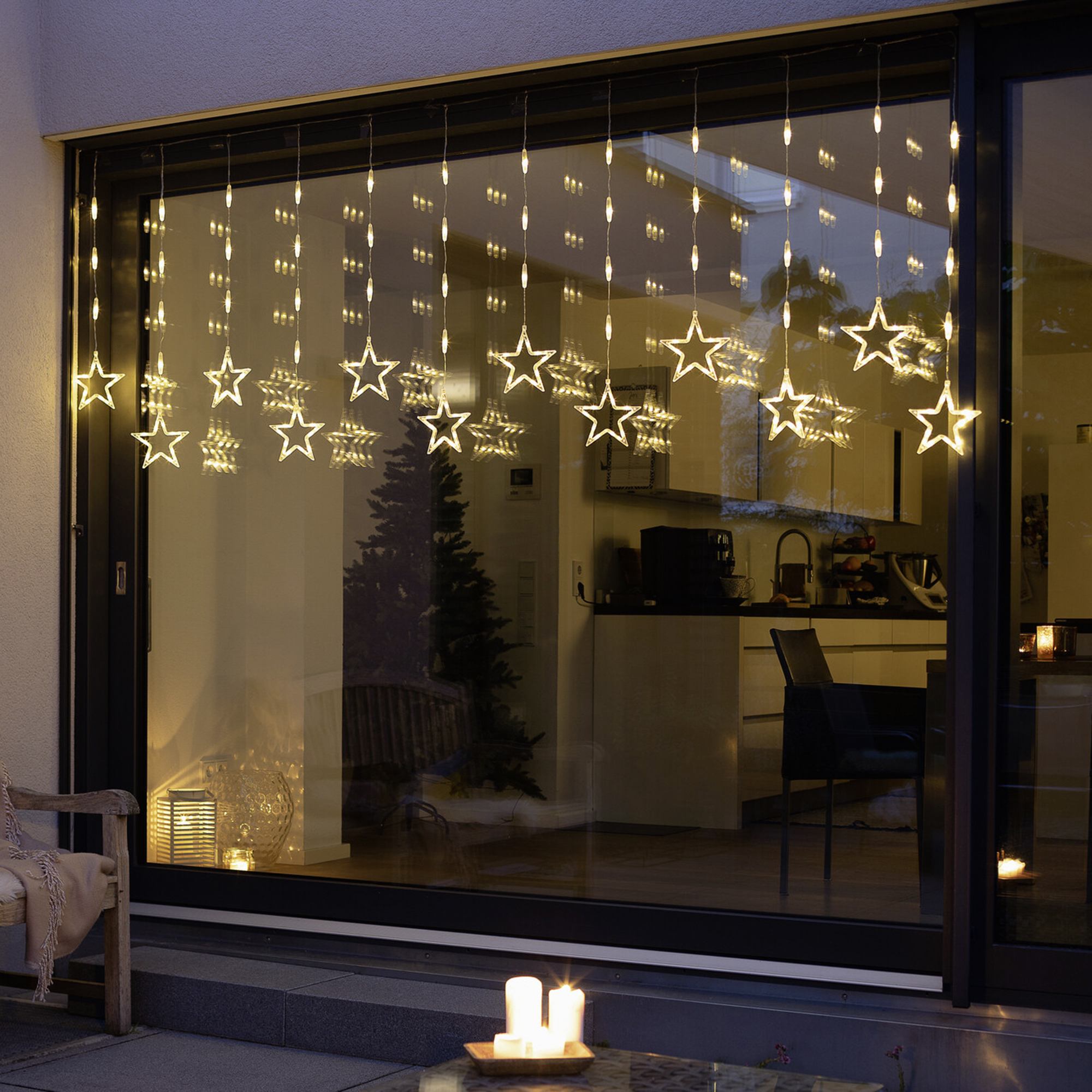 LED-Lichtervorhang "Sterne" im Frank Flechtwaren Online Shop für Weihnachten kaufen LED-Lichtervorhang "Sterne" im Frank Flechtwaren Online Shop für Weihnachten kaufen