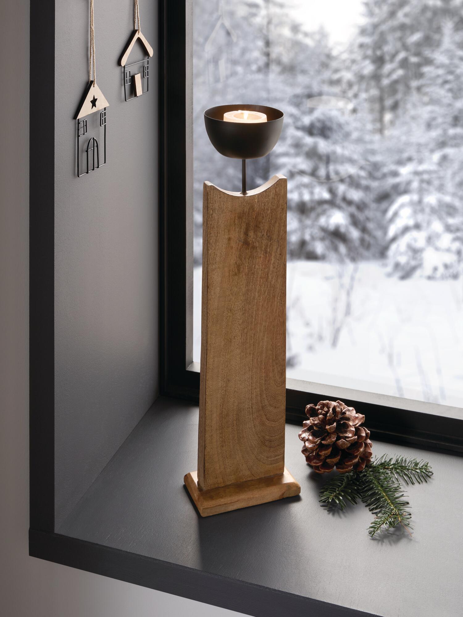 Kerzenhalter "Holzsäule"  im Frank Flechtwaren Online Shop kaufen