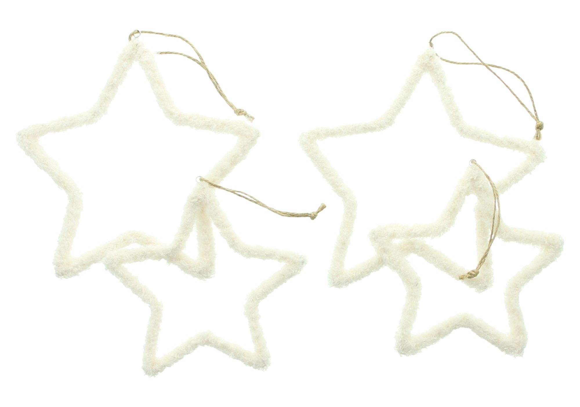 Stern-Hänger "Cozy White", 4er Set  im Frank Flechtwaren Online Shop für Dekohänger  kaufen