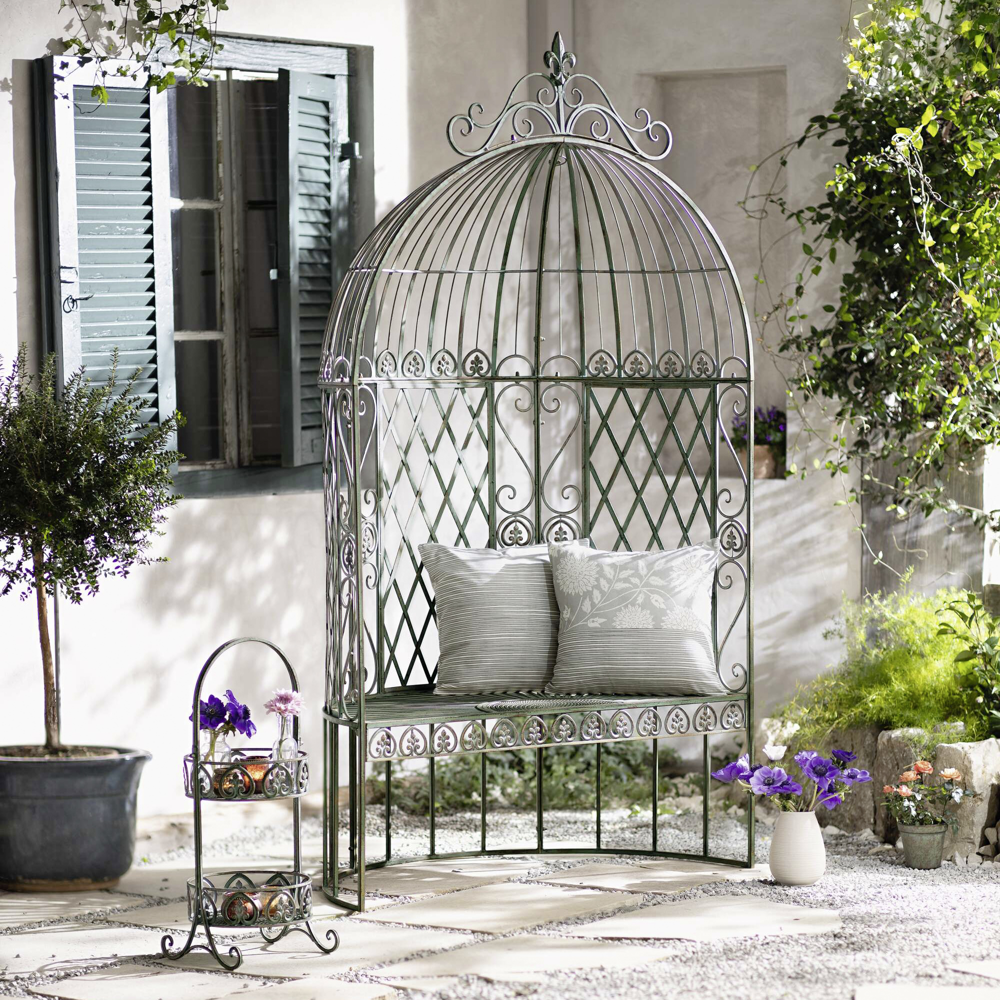 Baldachinbank "Ornamente"  im Frank Flechtwaren Online Shop kaufen