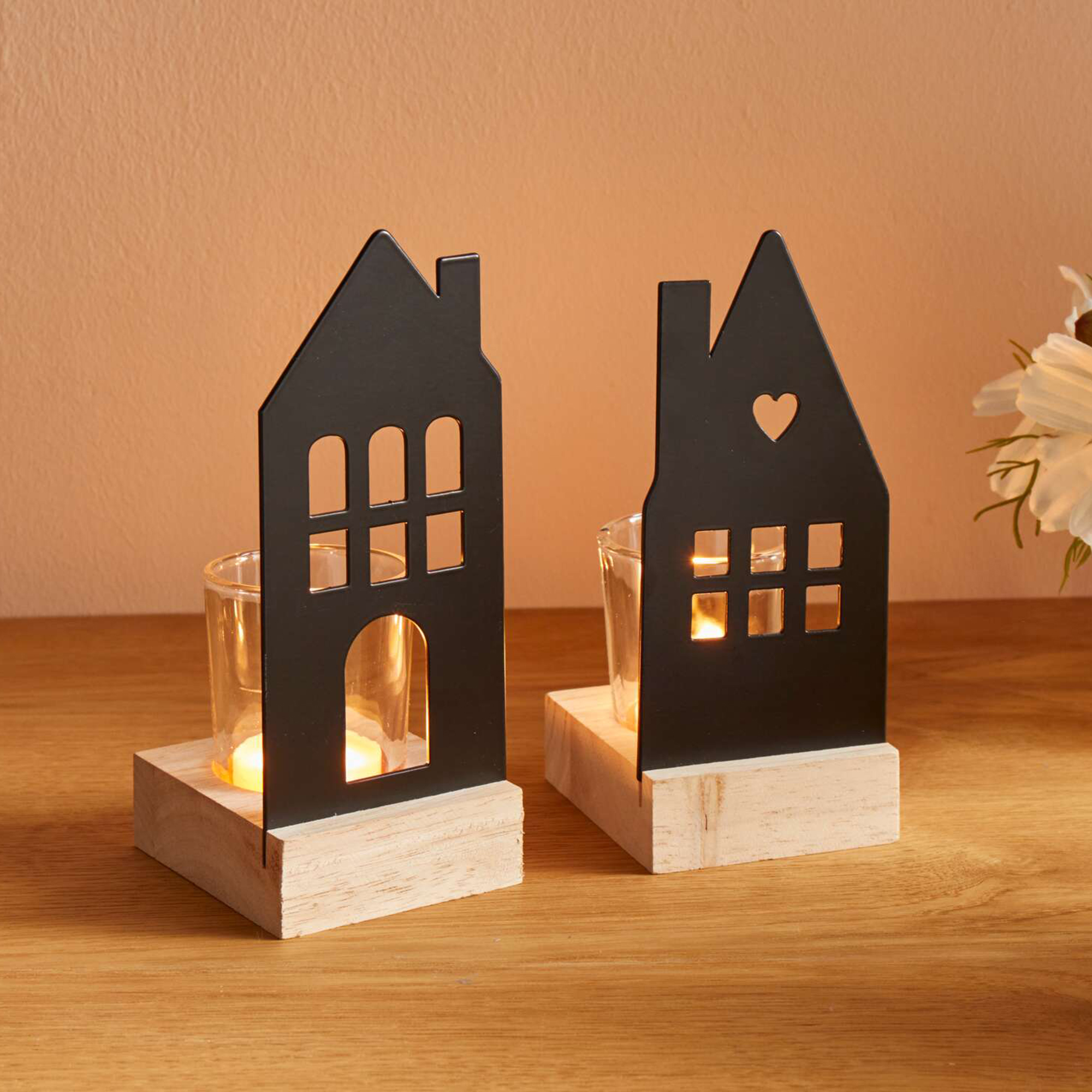 Windlicht "Haus", 2er Set  im Frank Flechtwaren Online Shop kaufen