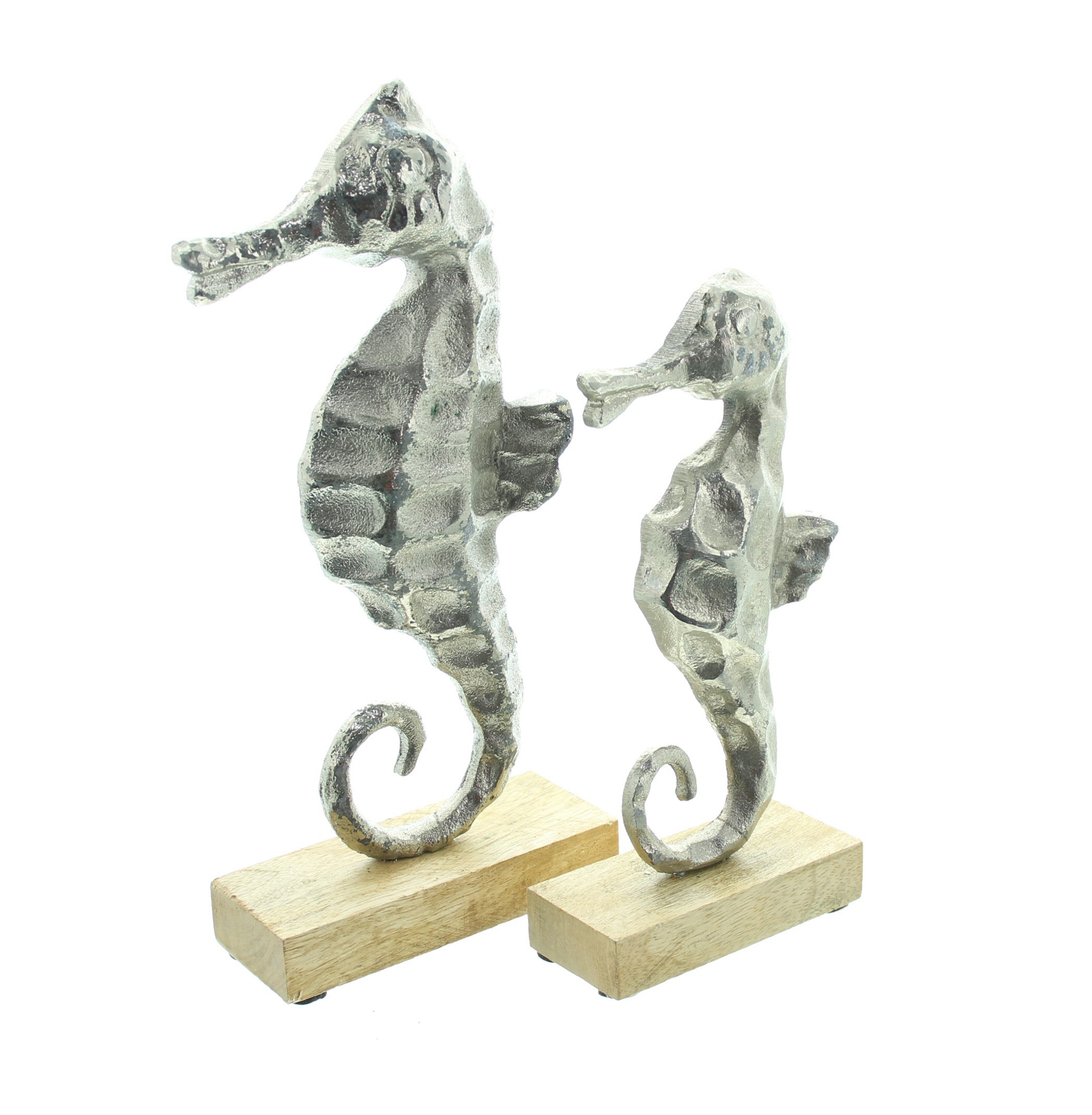 Seepferdchen "Silber", 2er Set B-Ware im Frank Flechtwaren Online Shop für Dekofiguren kaufen Seepferdchen "Silber", 2er Set B-Ware im Frank Flechtwaren Online Shop für Dekofiguren kaufen