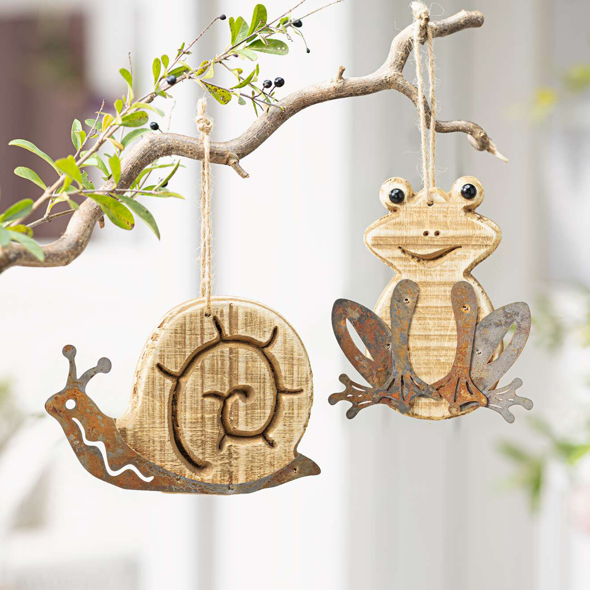 Hänger "Gartenbewohner", 2er Set  im Frank Flechtwaren Online Shop kaufen