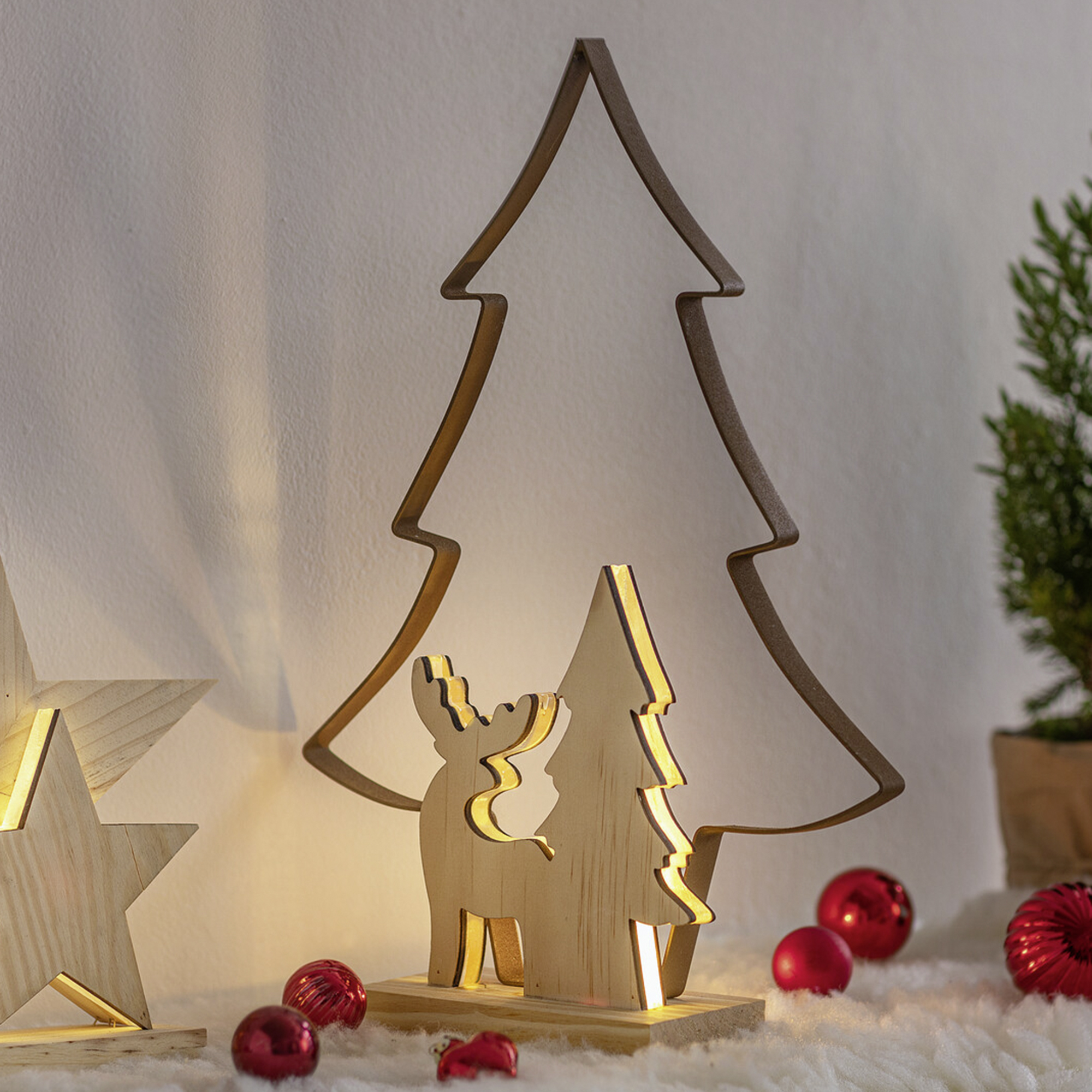 LED-Deko "Metalltanne"  im Frank Flechtwaren Online Shop kaufen