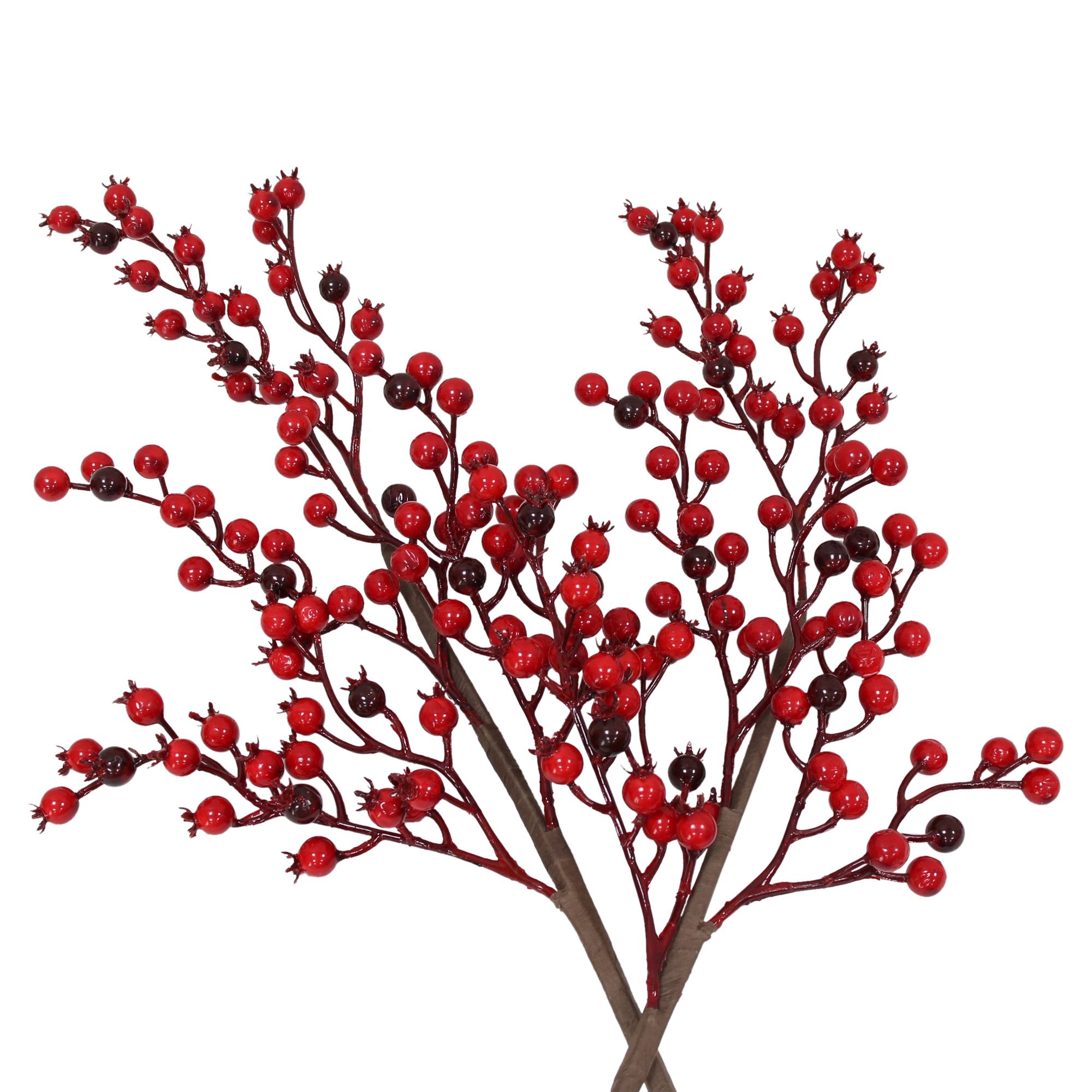 Deko-Zweig "Rote Beeren", 2er Set  im Frank Flechtwaren Online Shop für Gestecke kaufen