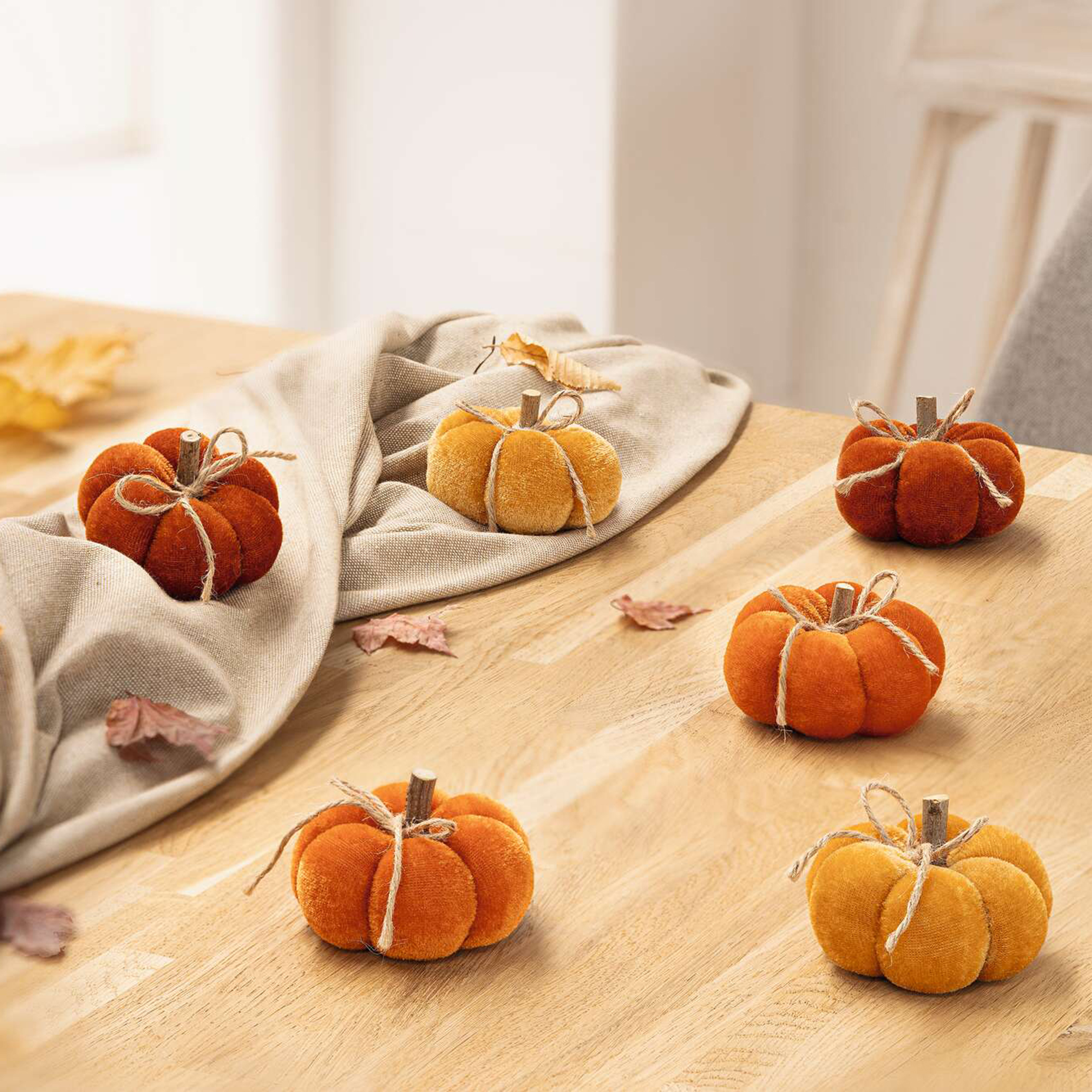 Kürbis "Herbstfarben", 6er Set  im Frank Flechtwaren Online Shop für Titelserie Herbst/Winter kaufen