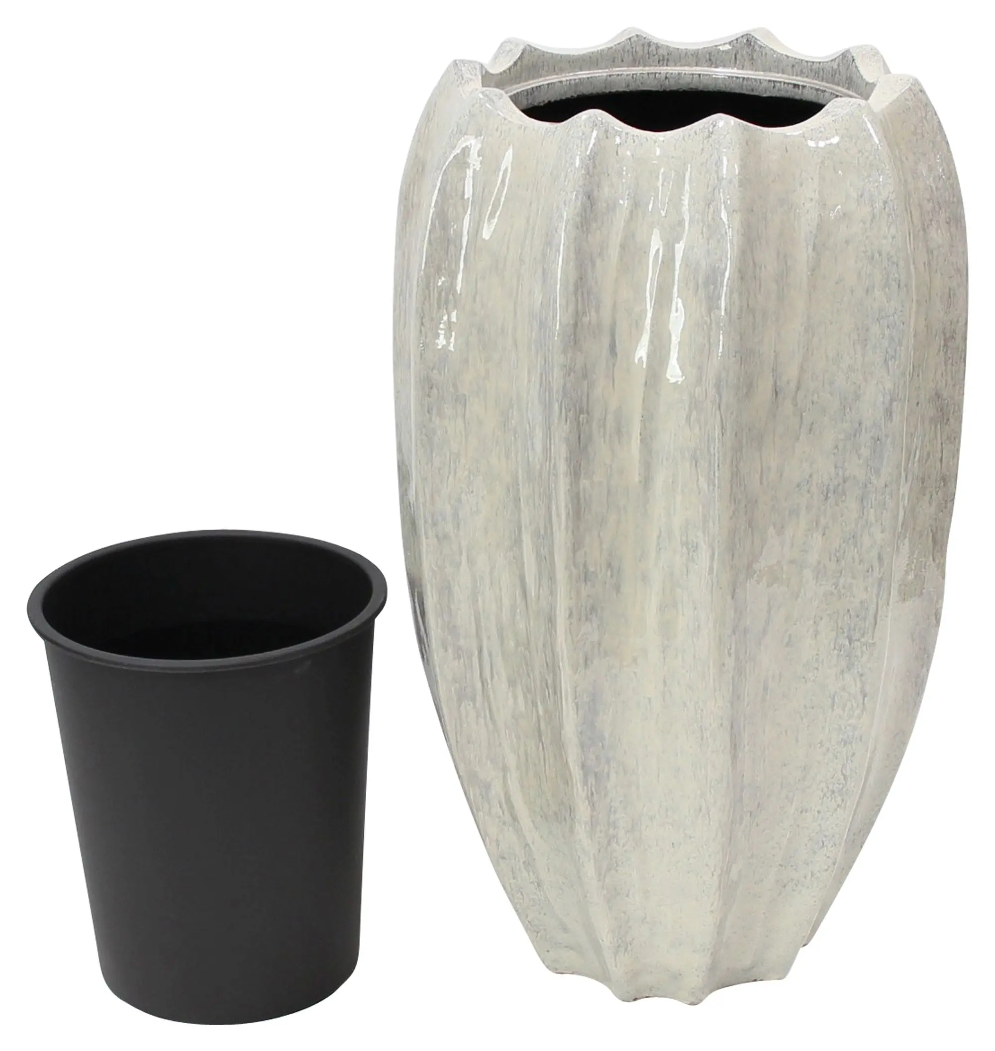 Übertopf "Almond Beige"  im Frank Flechtwaren Online Shop für Übertöpfe kaufen
