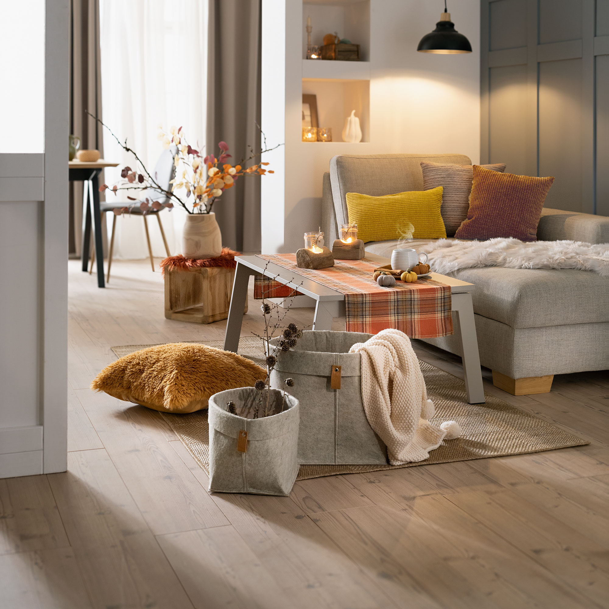 Acheter Chemin de table "look carreaux"  dans la boutique en ligne de Frank Flechtwaren pour Automne