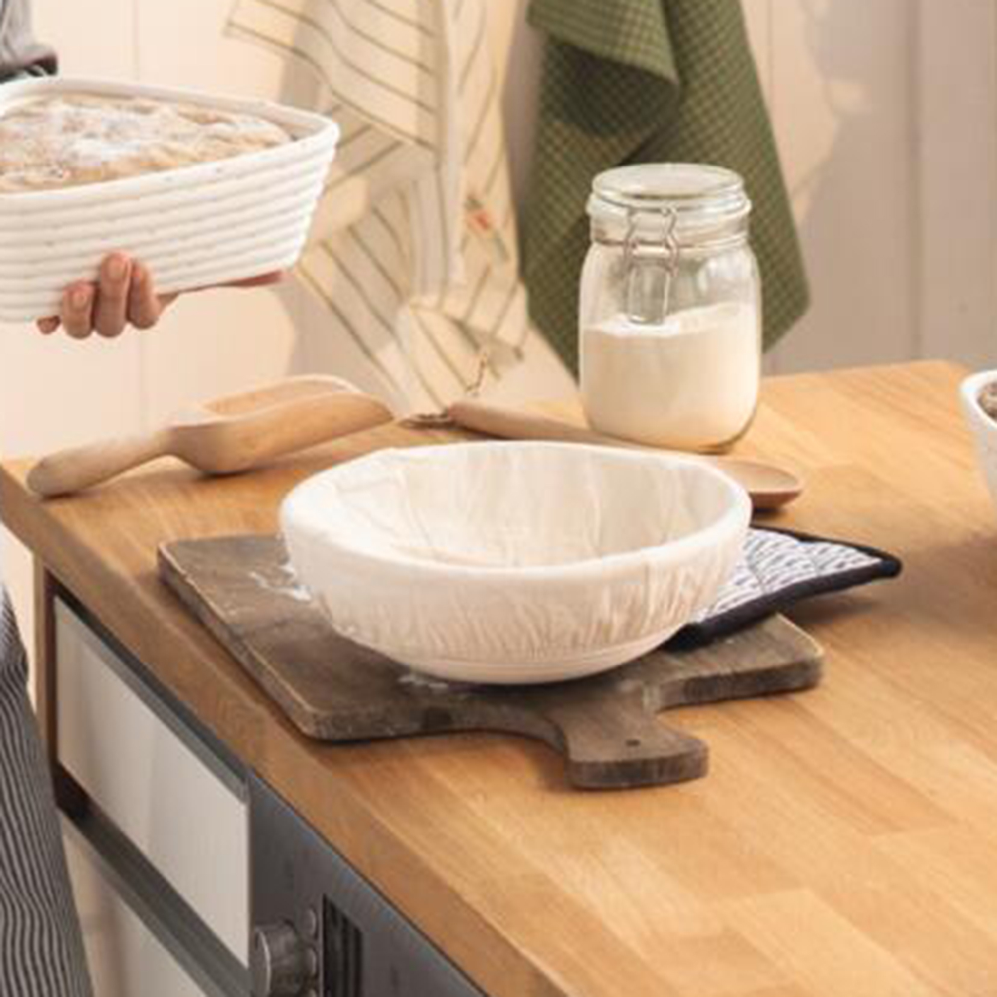 Gärkorb "Rund" mit Bezug  im Frank Flechtwaren Online Shop für Gerade eingetroffen kaufen