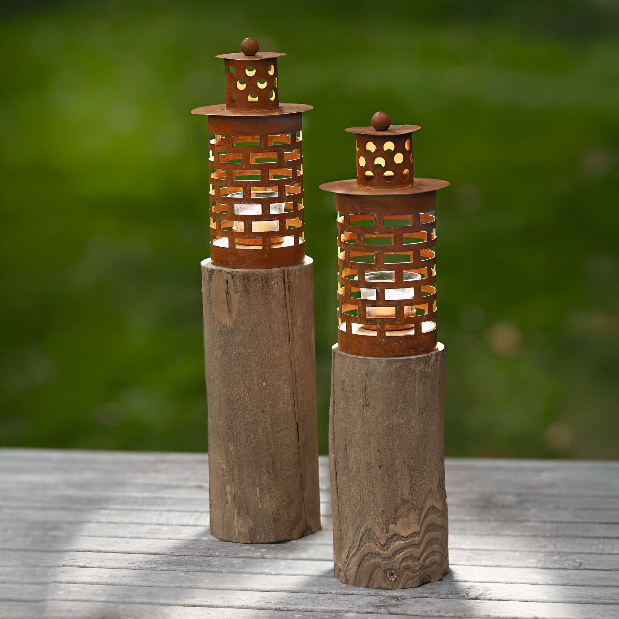 Windlicht "Türmchen", 2er Set  im Frank Flechtwaren Online Shop kaufen