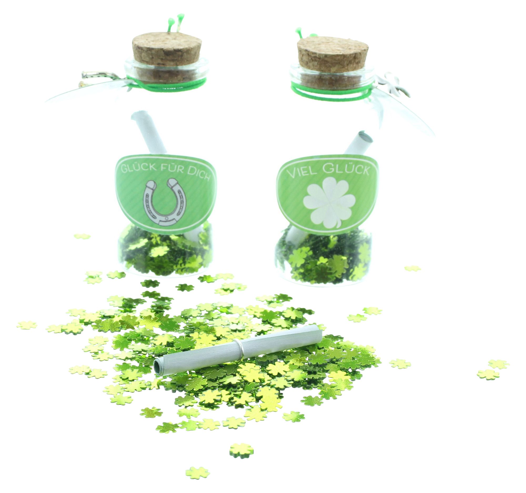Geschenkgläschen "Glück", 2er Set  im Frank Flechtwaren Online Shop für Streuer &amp; Stecker kaufen