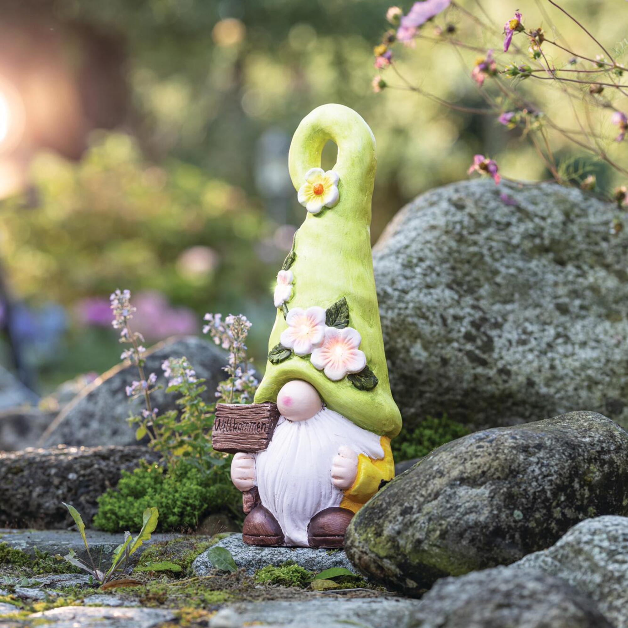 Solar-Wichtel "Willkommen"  im Frank Flechtwaren Online Shop für Gerade eingetroffen kaufen