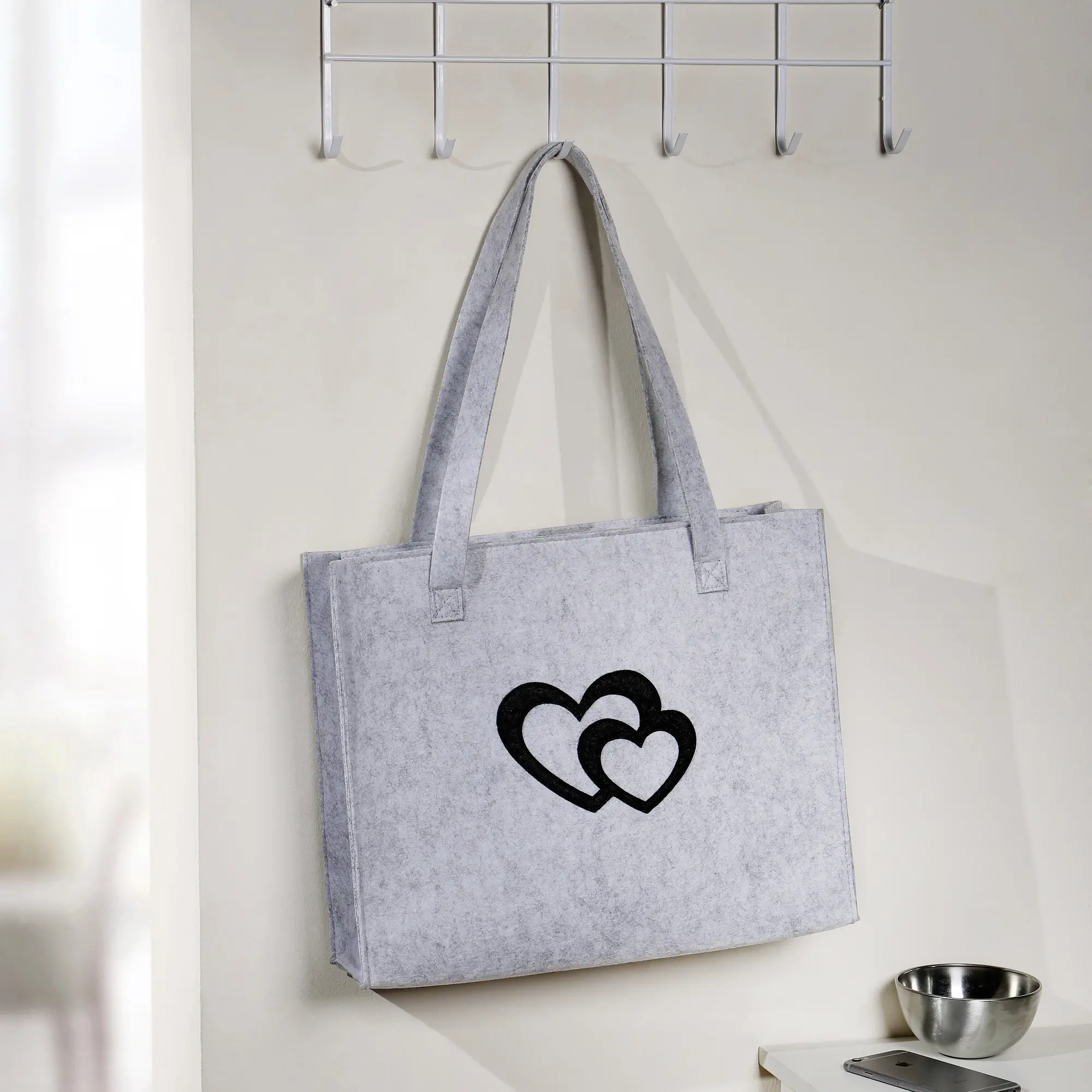 Filztasche "Herzduo"  im Frank Flechtwaren Online Shop kaufen