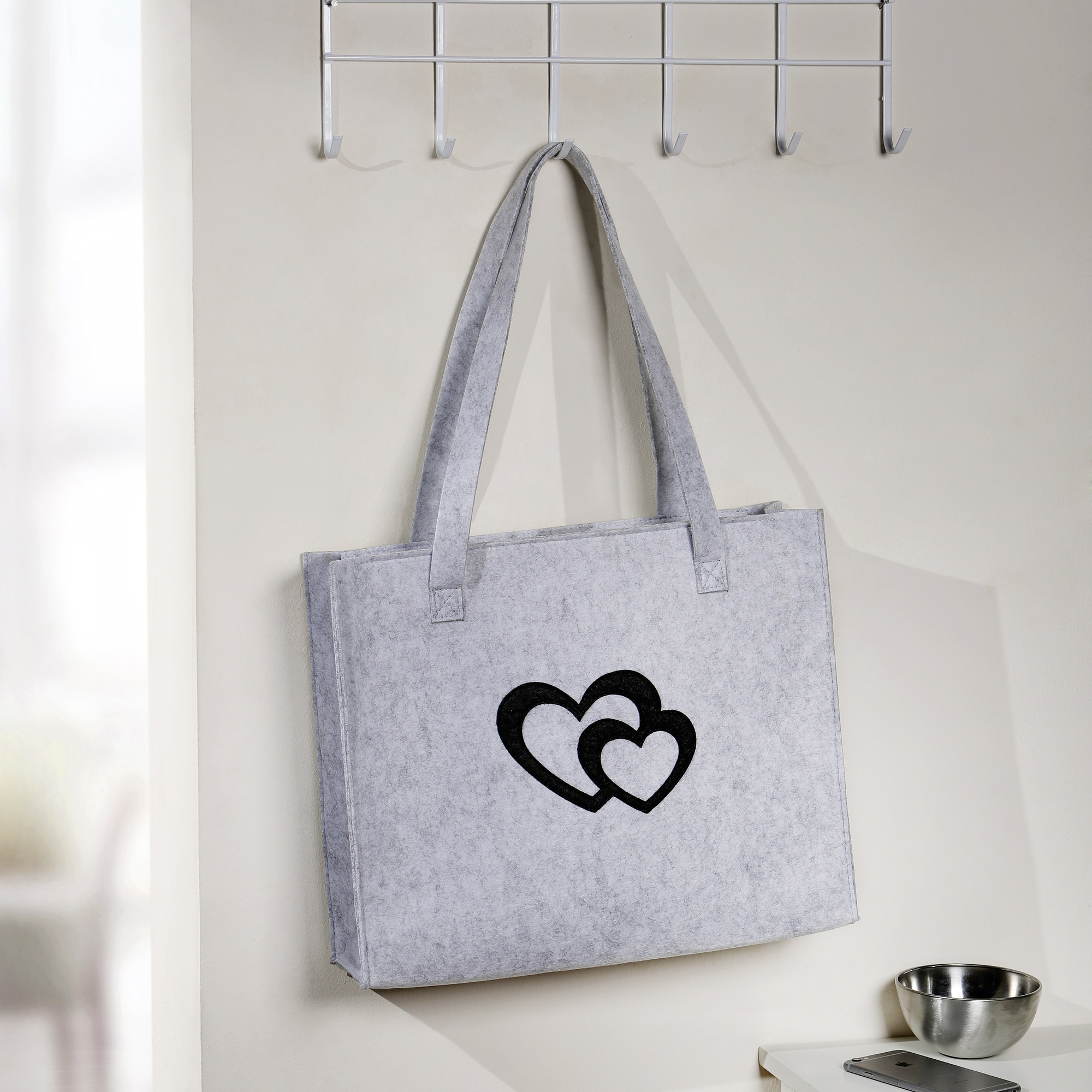 Filztasche "Herzduo"  im Frank Flechtwaren Online Shop kaufen