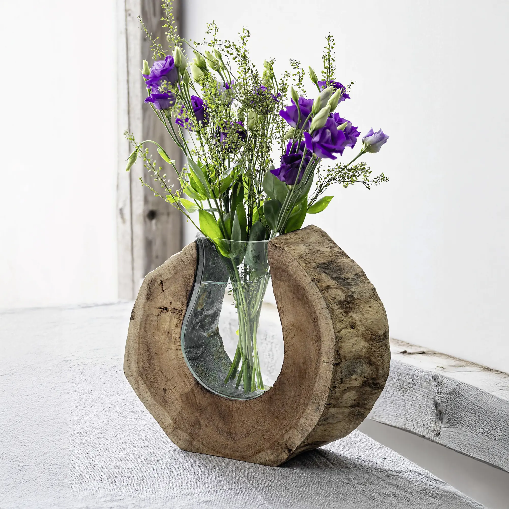 Vase "Wurzelholz", rund  im Frank Flechtwaren Online Shop kaufen